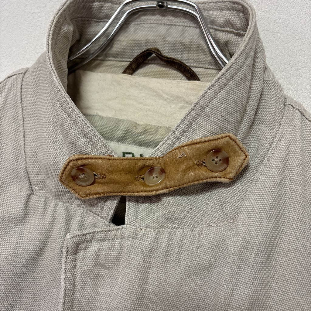 ORVIS】 90s オープンカラー切り替え レザーエルボーパッチ ダック