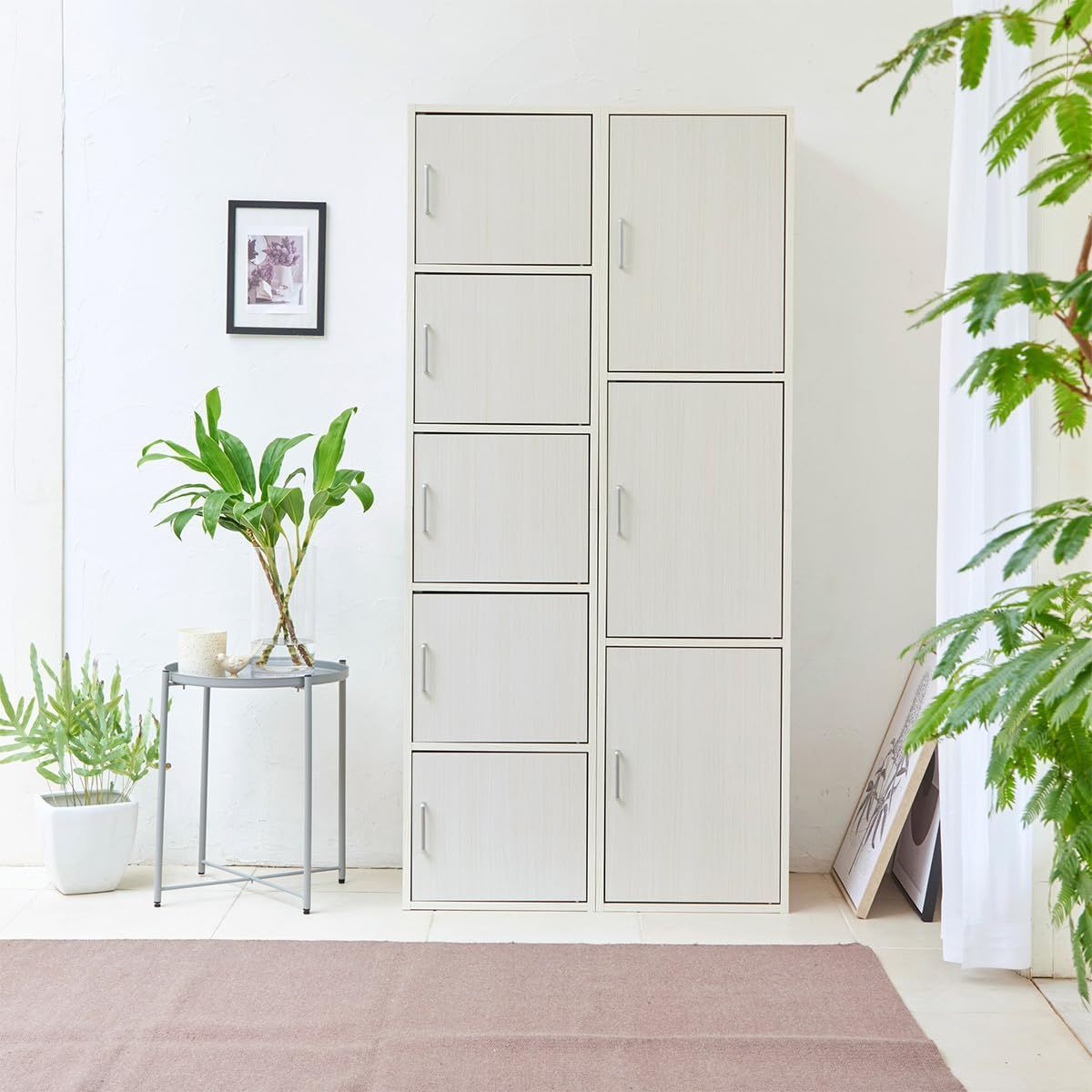 人気商品】白井産業 収納棚 ラック ストッカー 5段の扉付き収納 同