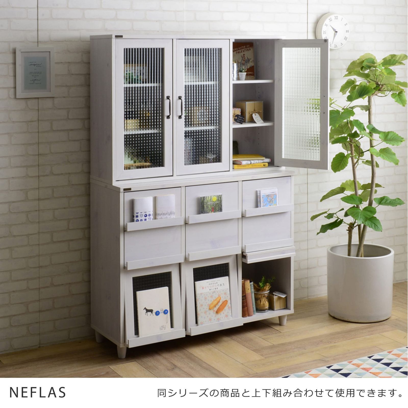 送料無料【未使用】 シェルフキャビネット　ホワイト 91489-02.jpg