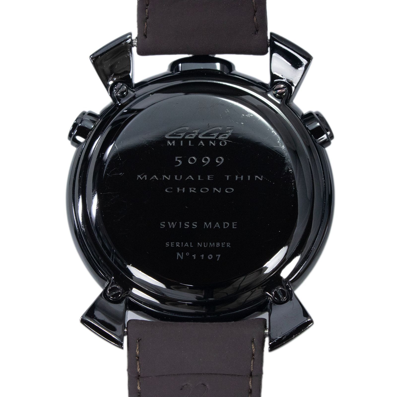 稼働品 送料無料 ガガミラノ 腕時計 クォーツ 3針 メンズ シン クロノ