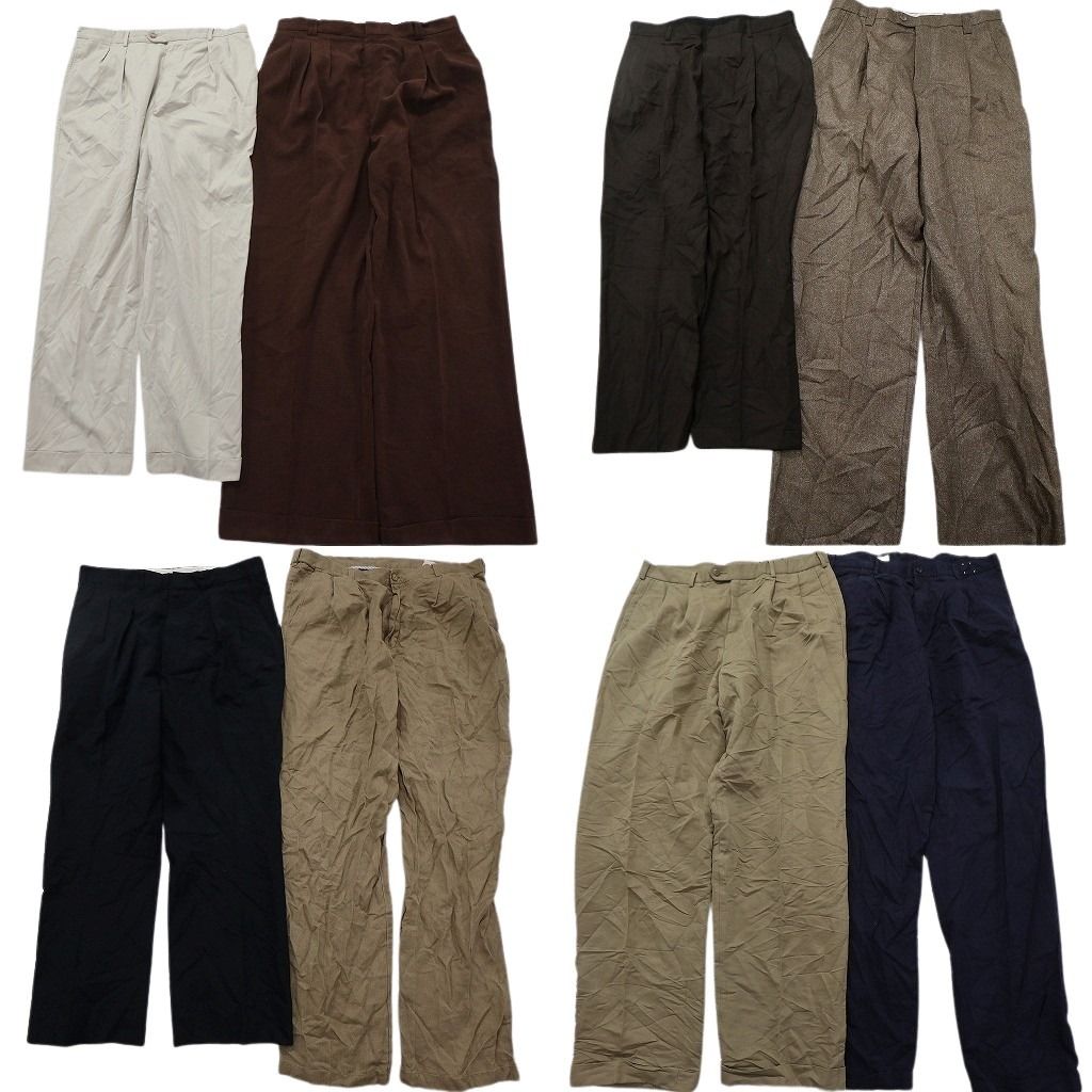 古着卸 まとめ売り スラックス パンツ 8枚セット (メンズ 36