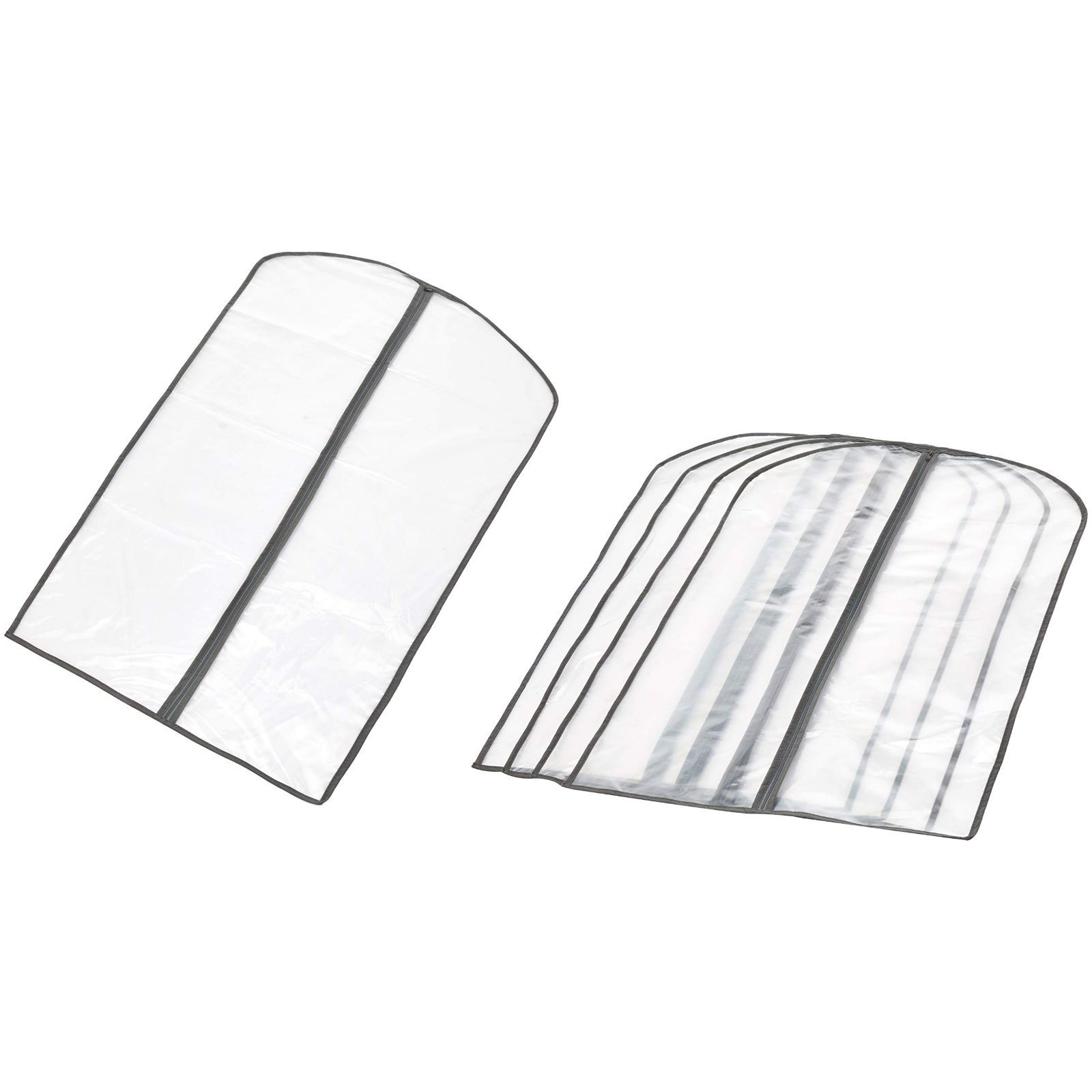 【数量限定】衣類カバー ファスナー付きPEVA クリア ベーシック 5枚組