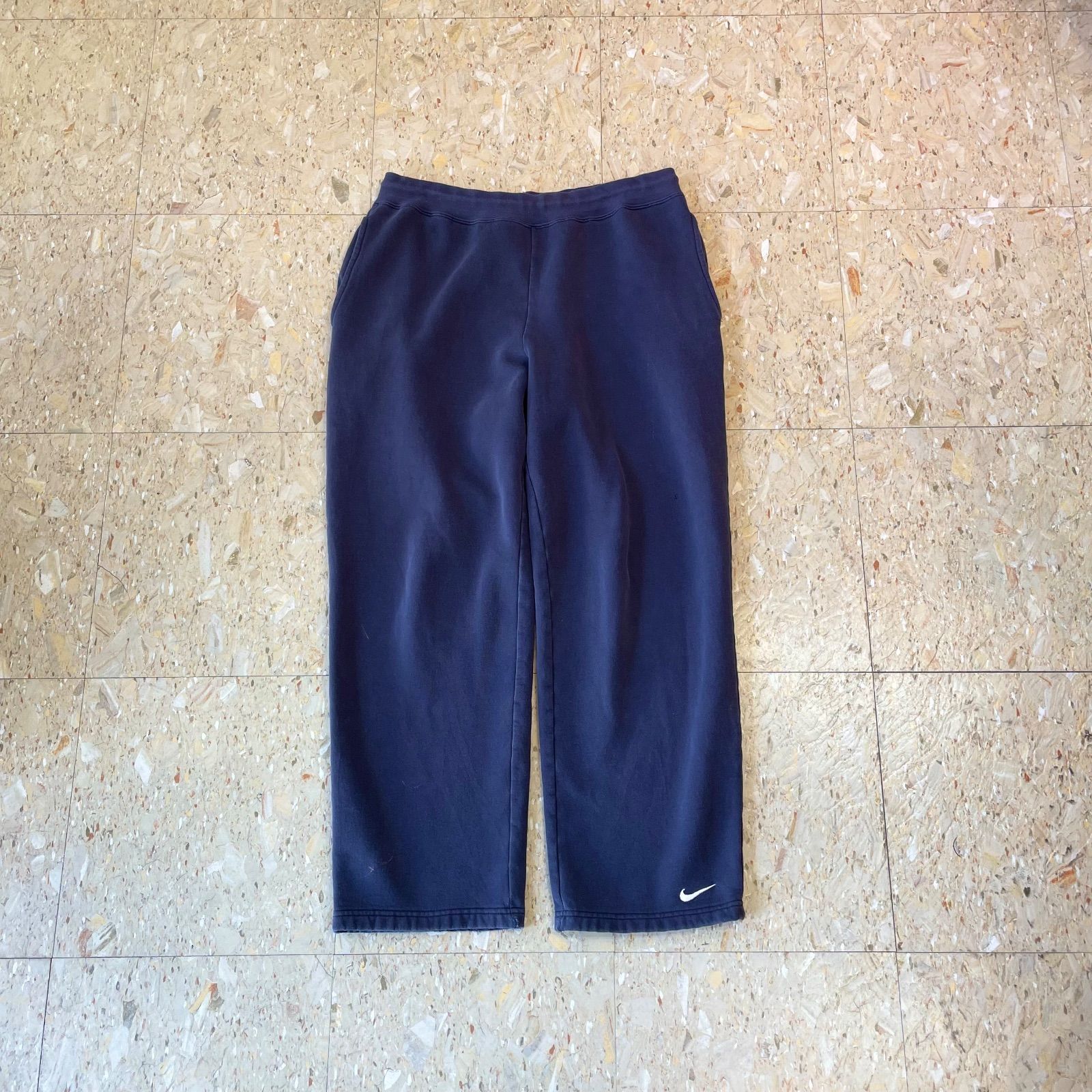 90s 台湾製 NIKE フリースパンツ ネイビー 裾スウォッシュ 90s カナダ製 【NIKE】 ナイキ 