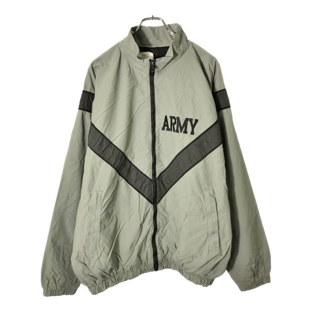 00年代 米軍実物 U S ARMY IPFU トレーニングジャケット ミリタリー グレー メンズ LARGE LONG 古着 V 8915