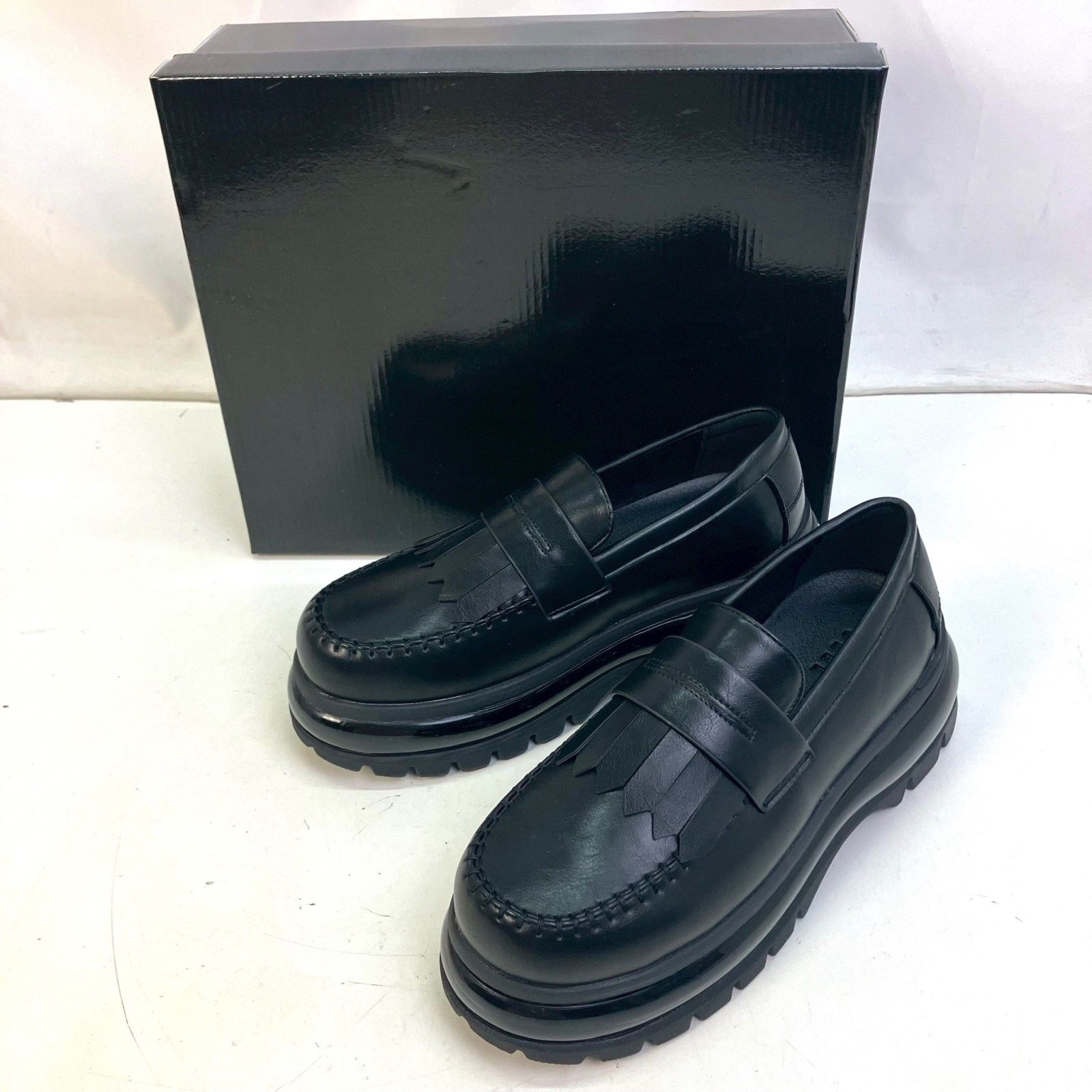 01w-4011 〇 CLEL Air Cushion High Sole Loafer エアークッション 
