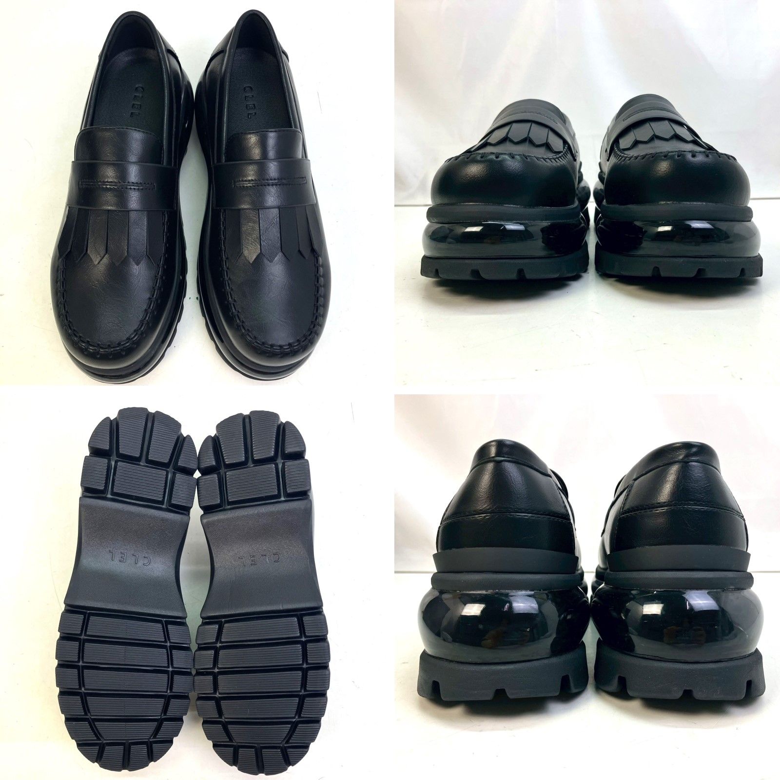 01w-4011 〇 CLEL Air Cushion High Sole Loafer エアークッション 