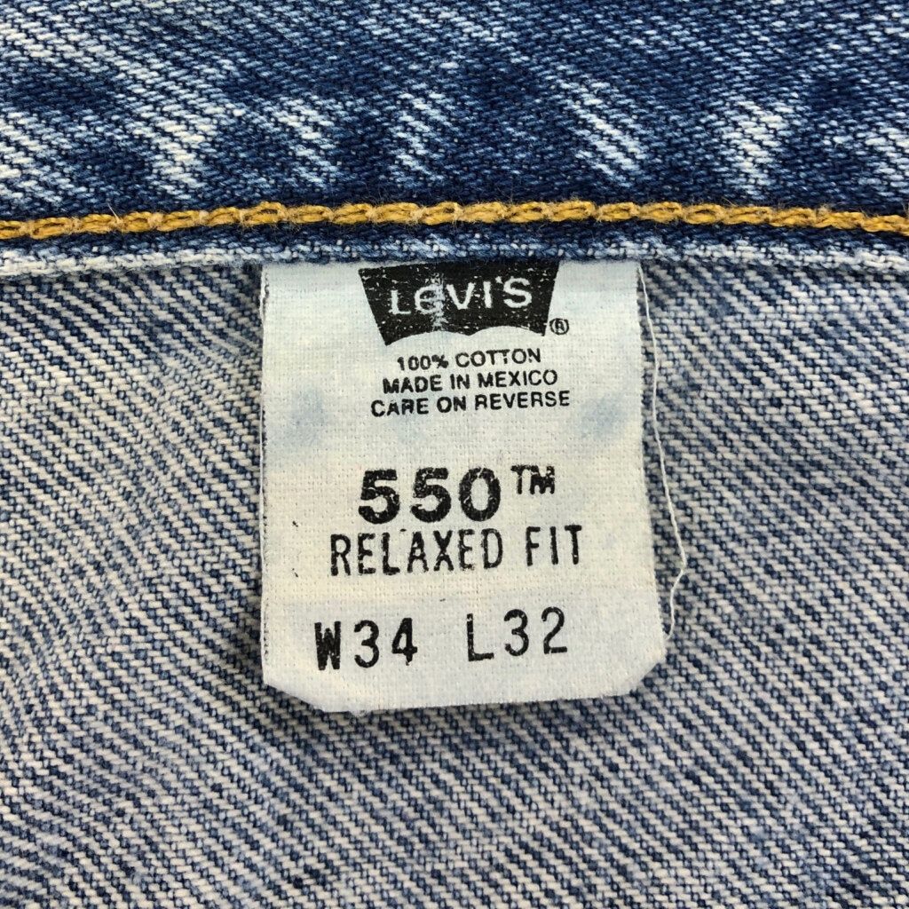 00年代 Levi's リーバイス 550 デニムパンツ ブルー(メンズ W34 L32)中古 古着 V8787 00年代 Levi's リーバイス 550 デニムパンツ ブルー(メンズ W34 L32
