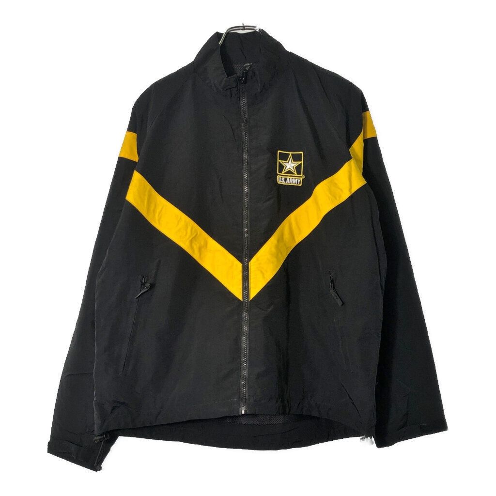 米軍実物 U.S.ARMY APFU トレーニングジャケット ミリタリー ブラック メンズ MEDIUM SHORT 古着 V 8935