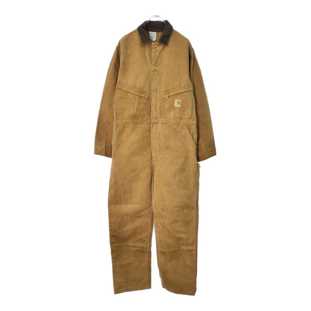 【Carhartt】希少 カーハート 80s ダック地 オールインワン XL相当 80年代 USA製 Carhartt カーハート ダック オールインワン ブラウン