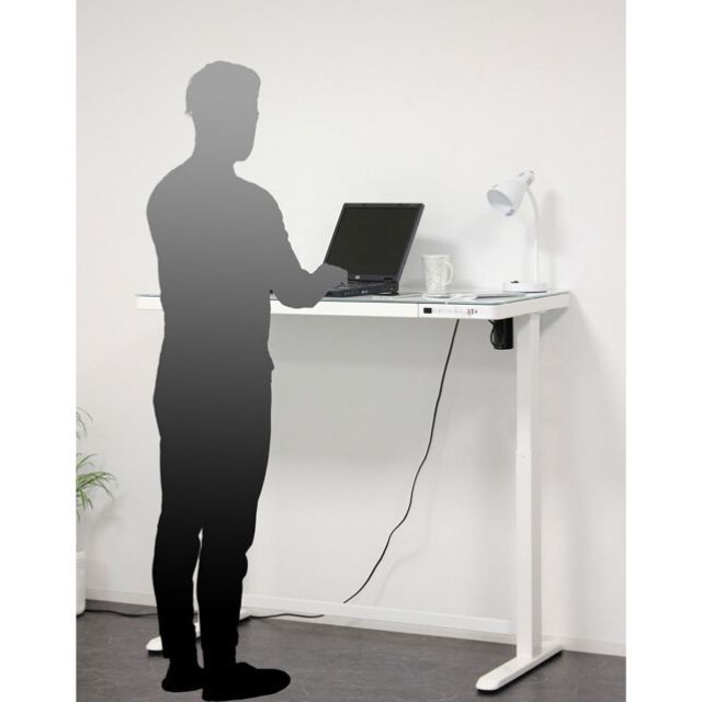 電動昇降デスク ホワイト メモリー機能付 ホワイト 高さ調整72〜121cm
