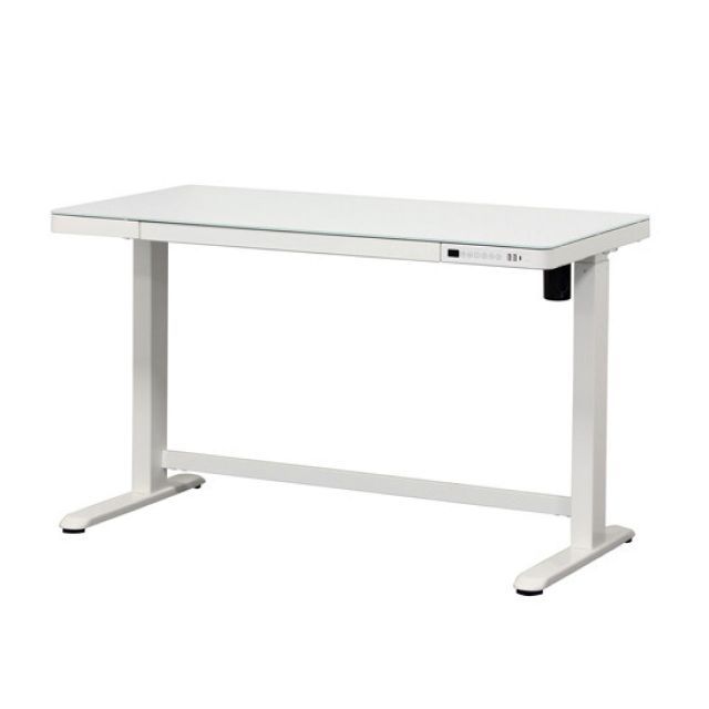 電動昇降デスク ホワイト メモリー機能付 ホワイト 高さ調整72〜121cm