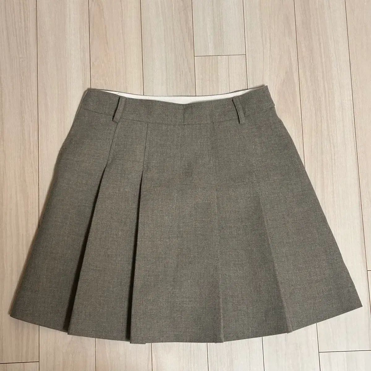 リング ソウル プリーツ ミニ スカート グレー pleated short skirt