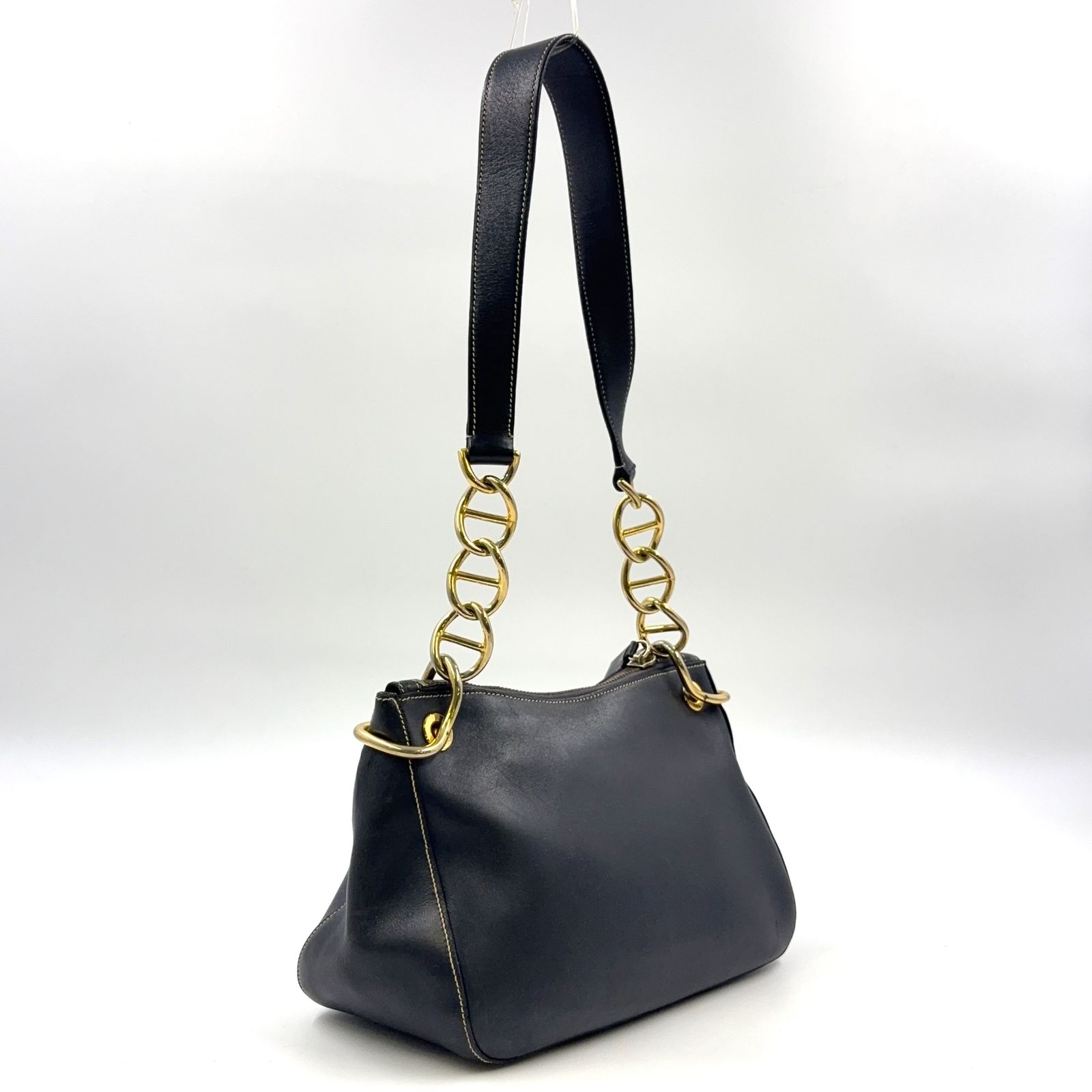 PRADA レザーハンドバッグ ゴールドチェーン Prada Saffiano Leather Chain Strap Mini Shoulder Bag | Neiman Marcus