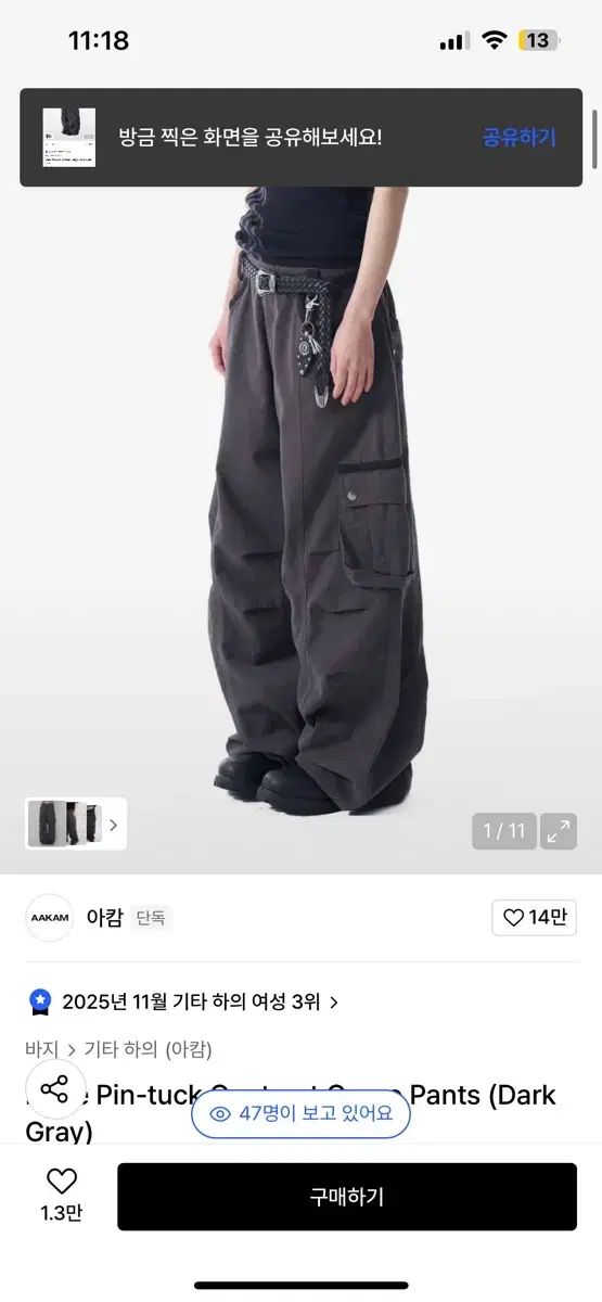 アッカム 販売済み ピンタック カーゴパンツ (AAKAM) MUSINSA公式