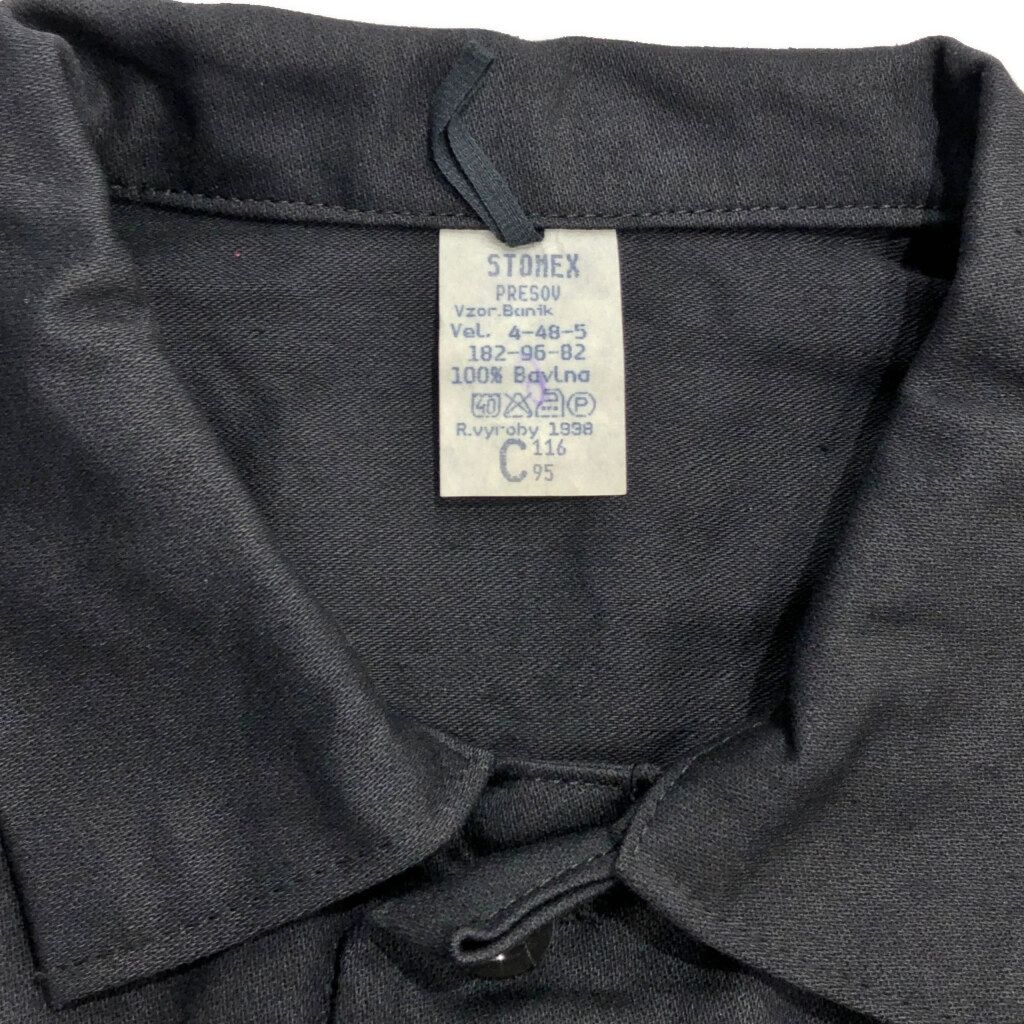 90年代 STONEX コットンツイル ワークジャケット ユーロ ブラック(メンズ 182-96-82)中古 古着 U8104 90年代 STONEX コットンツイル ワークジャケット ユーロ ブラック