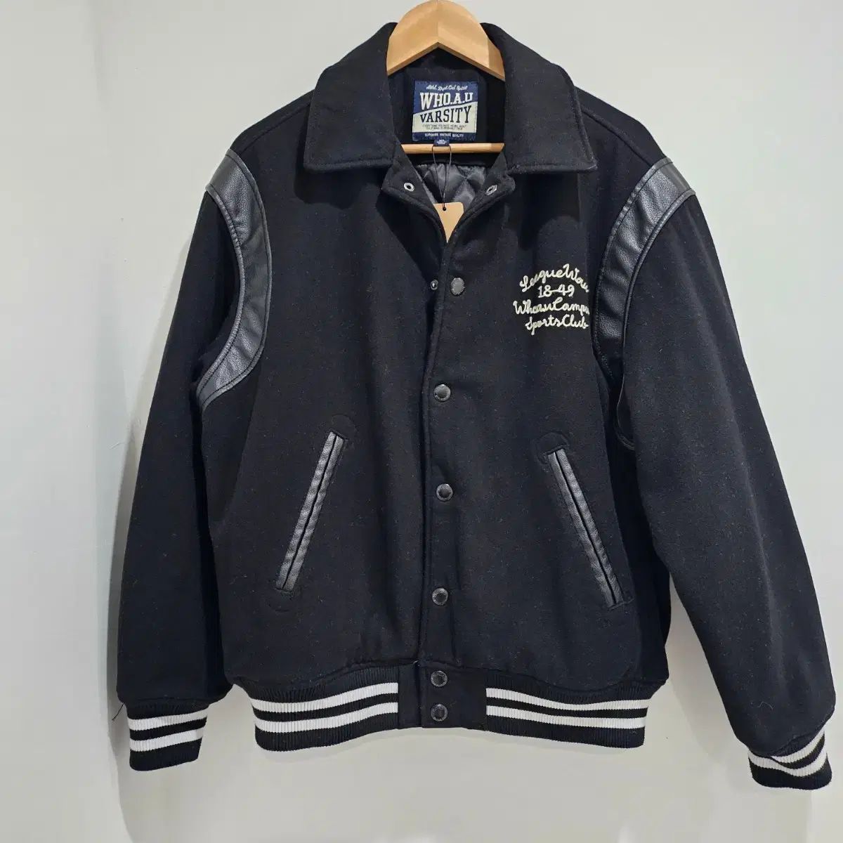 WHO.A.U 韓国 スタジャン WHO A U スタジャン ブラック シティ 野球 アウター XL - メルカリ