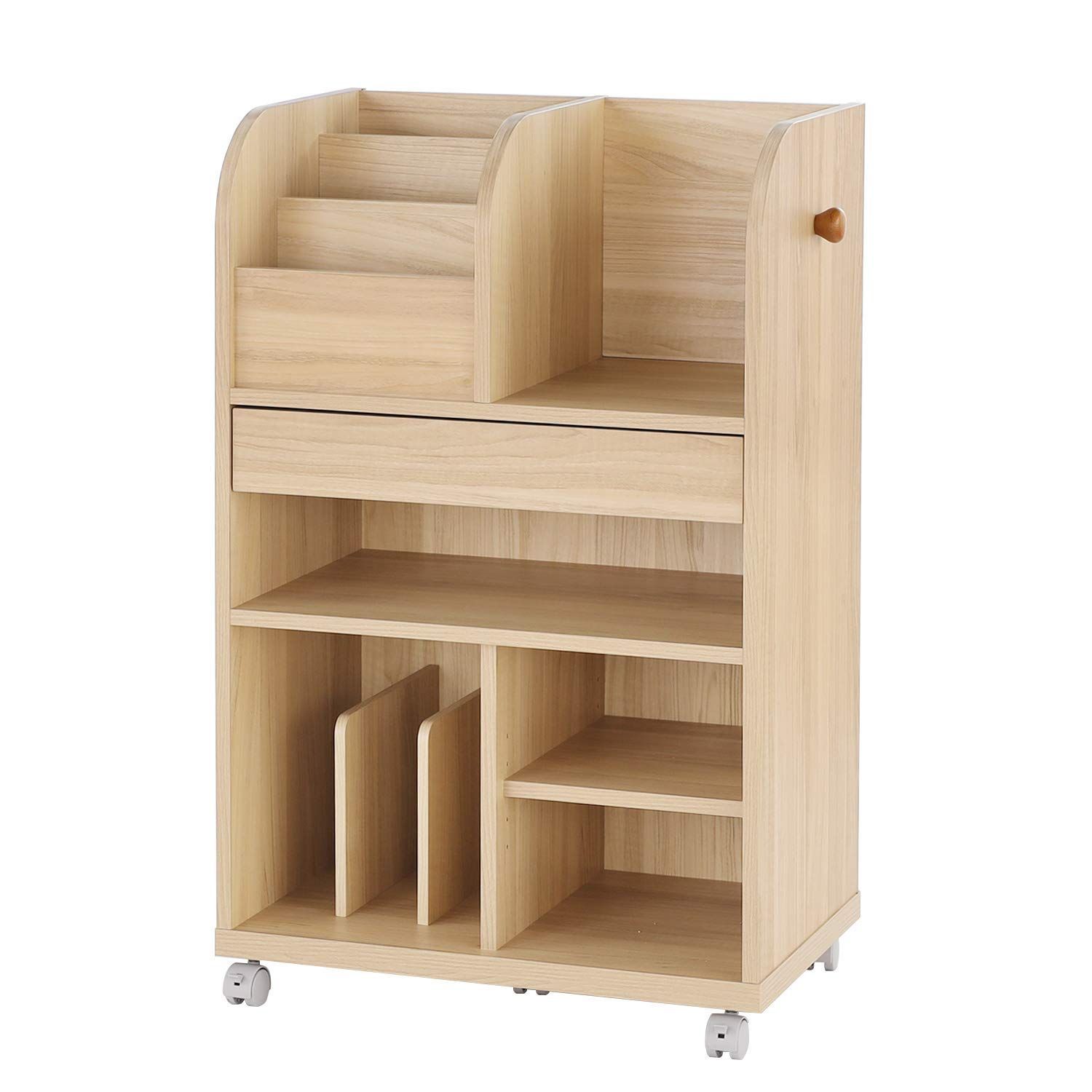 【数量限定】ラック ナチュラル キャスター5個 ランドセル 内ストッパー付2個 幅61.6 高さ96.9 白井産業 奥行39.5cm MNV-9560HCNA マナビア