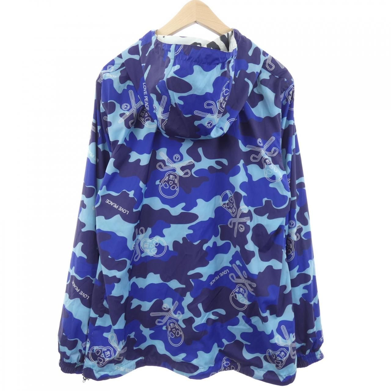 ミ*ヤ様 MARK&LONA マークアンドロナ ジ ップブルゾン46 新品】マークアンドロナ ボアジャケット 黒×ピンク ロゴ総柄 スカル