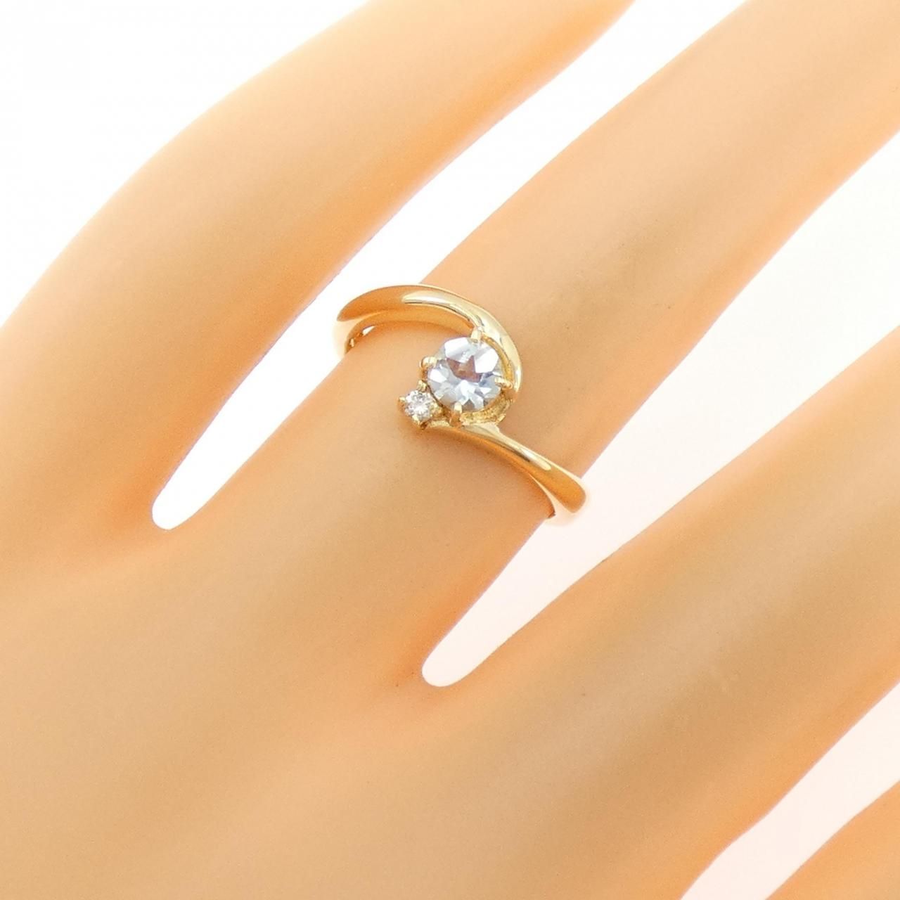 K18YG アクアマリン リング - メルカリ