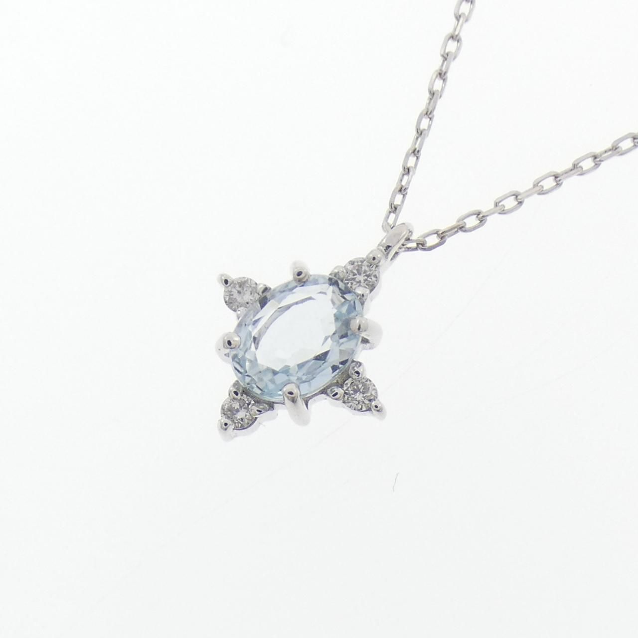 K10WG アクアマリン ネックレス - メルカリ