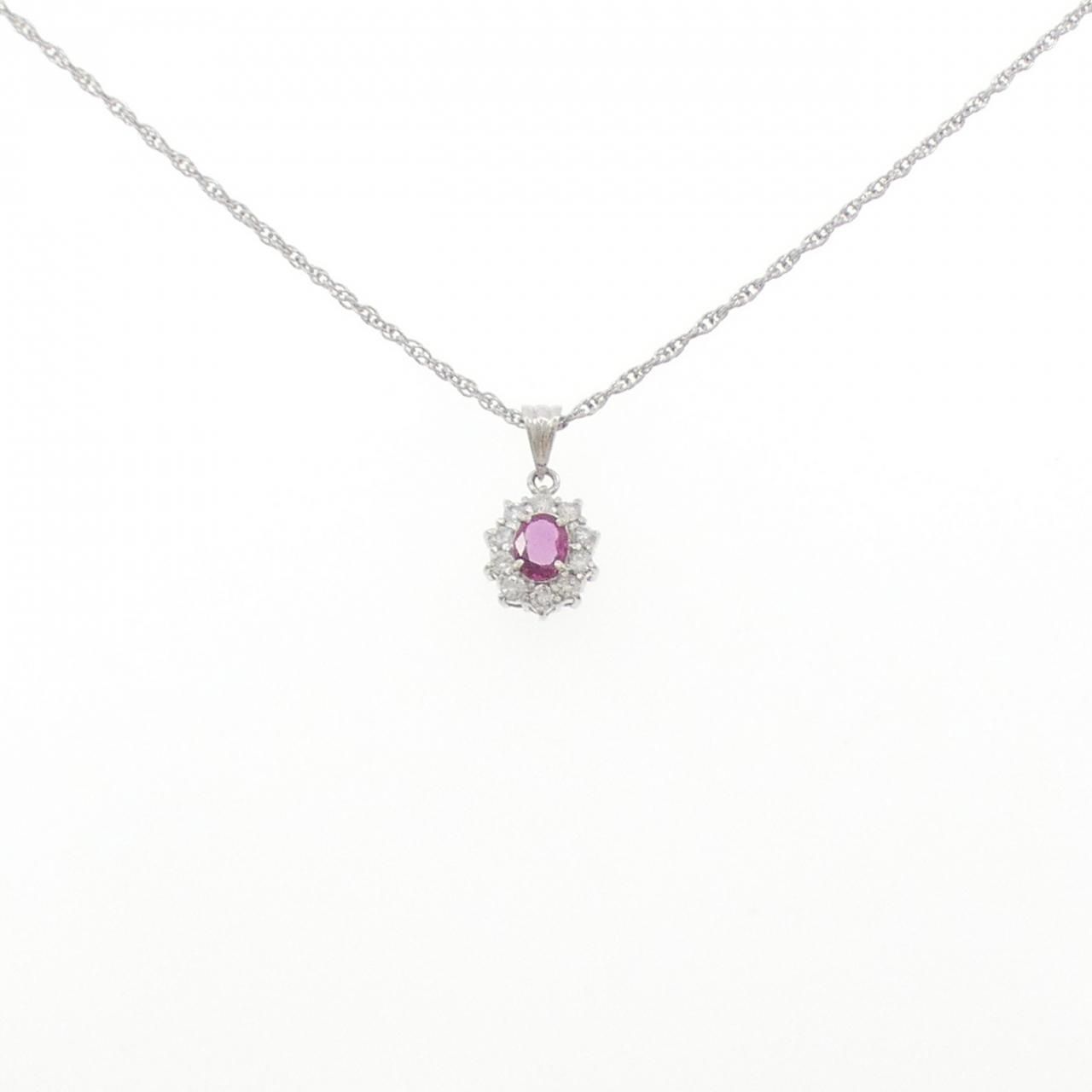 PT/PT850 ルビー ネックレス 0.47CT - メルカリ