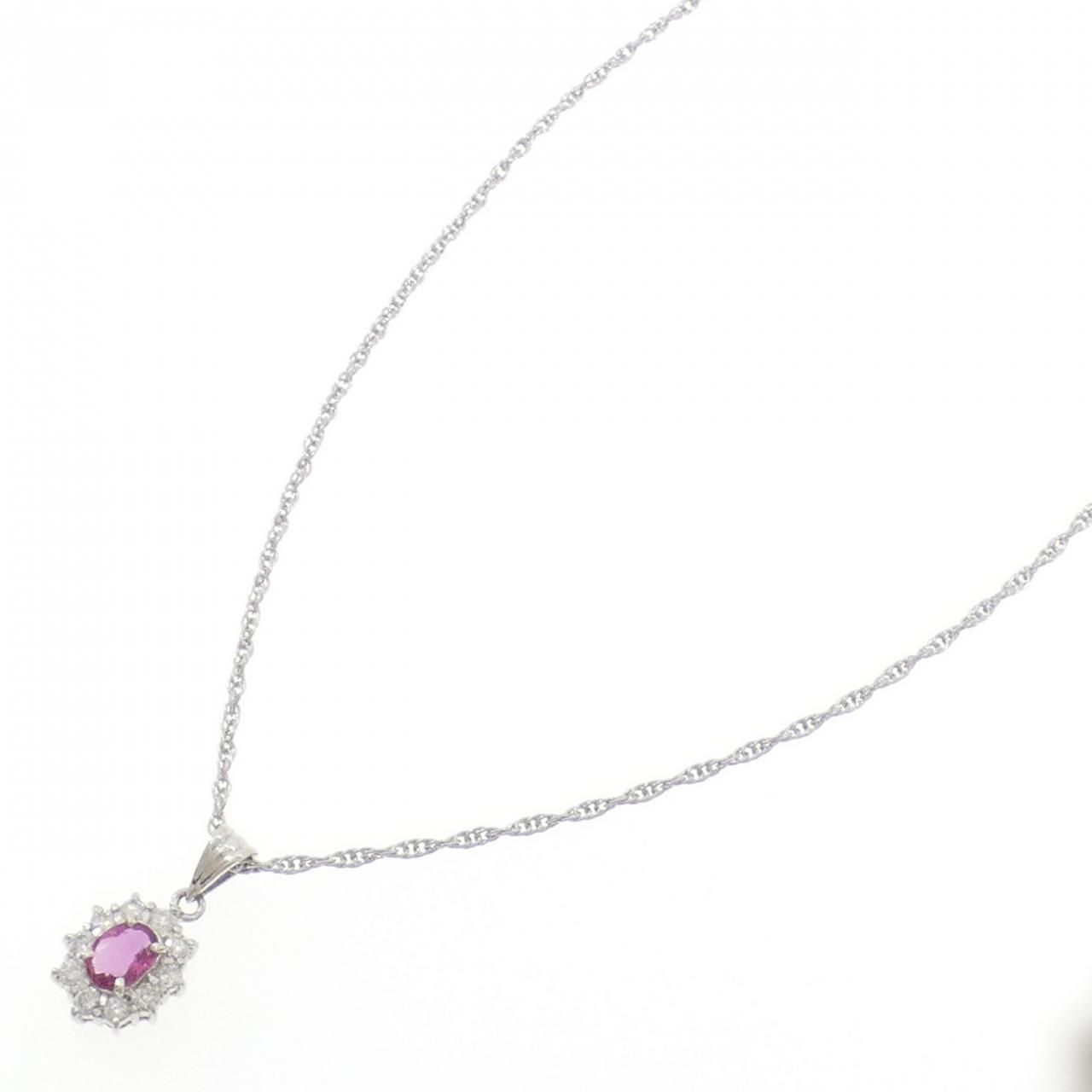 PT/PT850 ルビー ネックレス 0.47CT - メルカリ