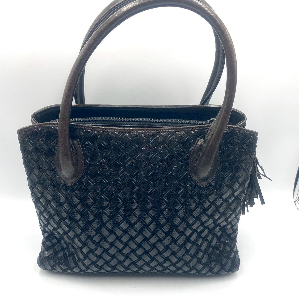 BALLY バリー 編み込み レザー タッセル ハンドバッグ トート レディース BALLY バリー 編み込み レザー タッセル トートバッグ ハンドバッグ