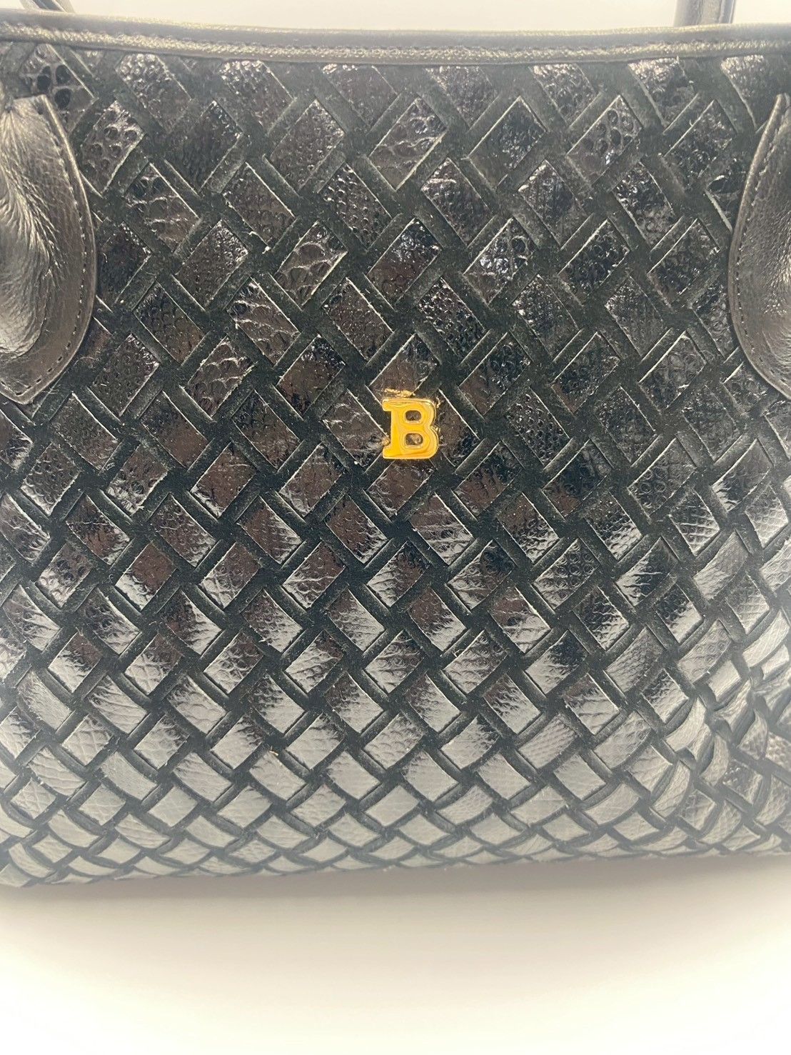 BALLY バリー 編み込み レザー タッセル トートバッグ ハンドバッグ