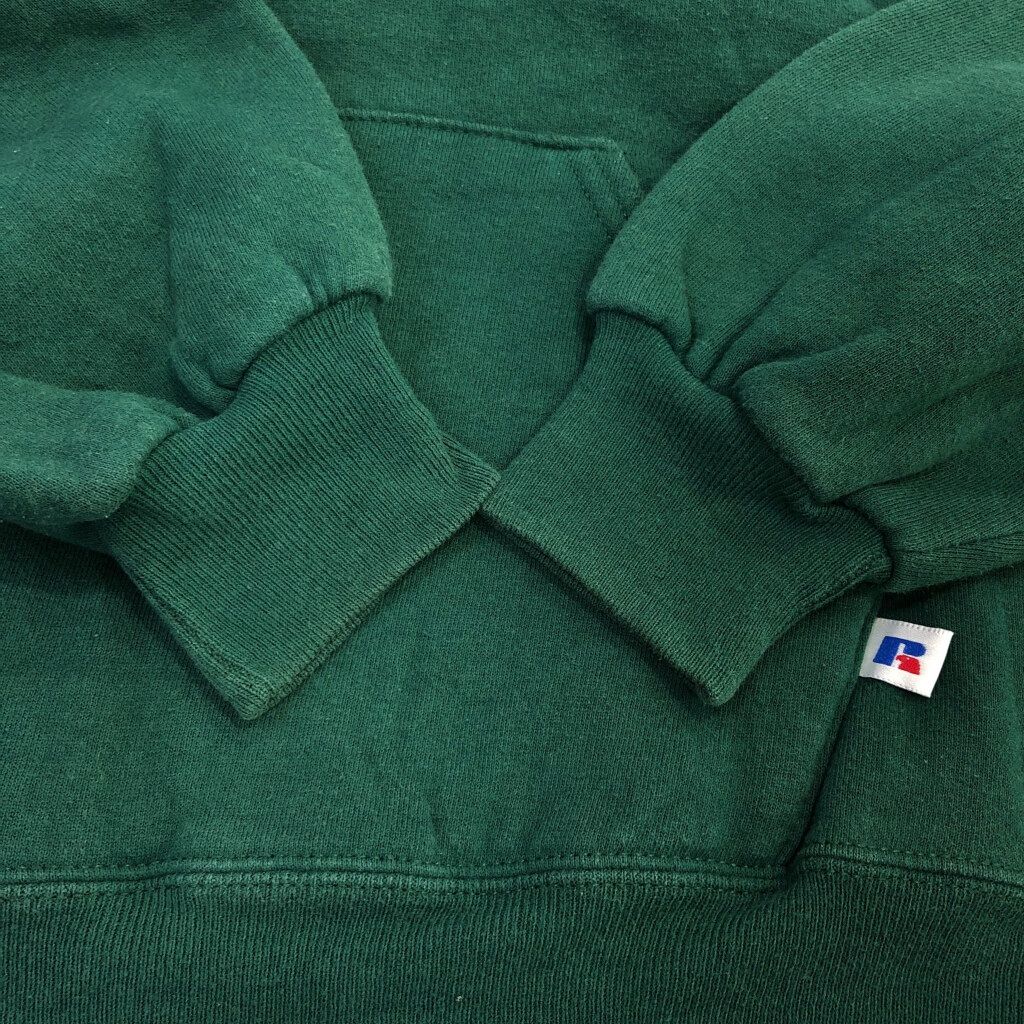 90年代 USA製 RUSSELL ATHLETIC ラッセル パーカー グリーン(メンズ L)中古 古着 U8657 90年代 USA製 RUSSELL ATHLETIC ラッセル パーカー グリーン(メンズ L