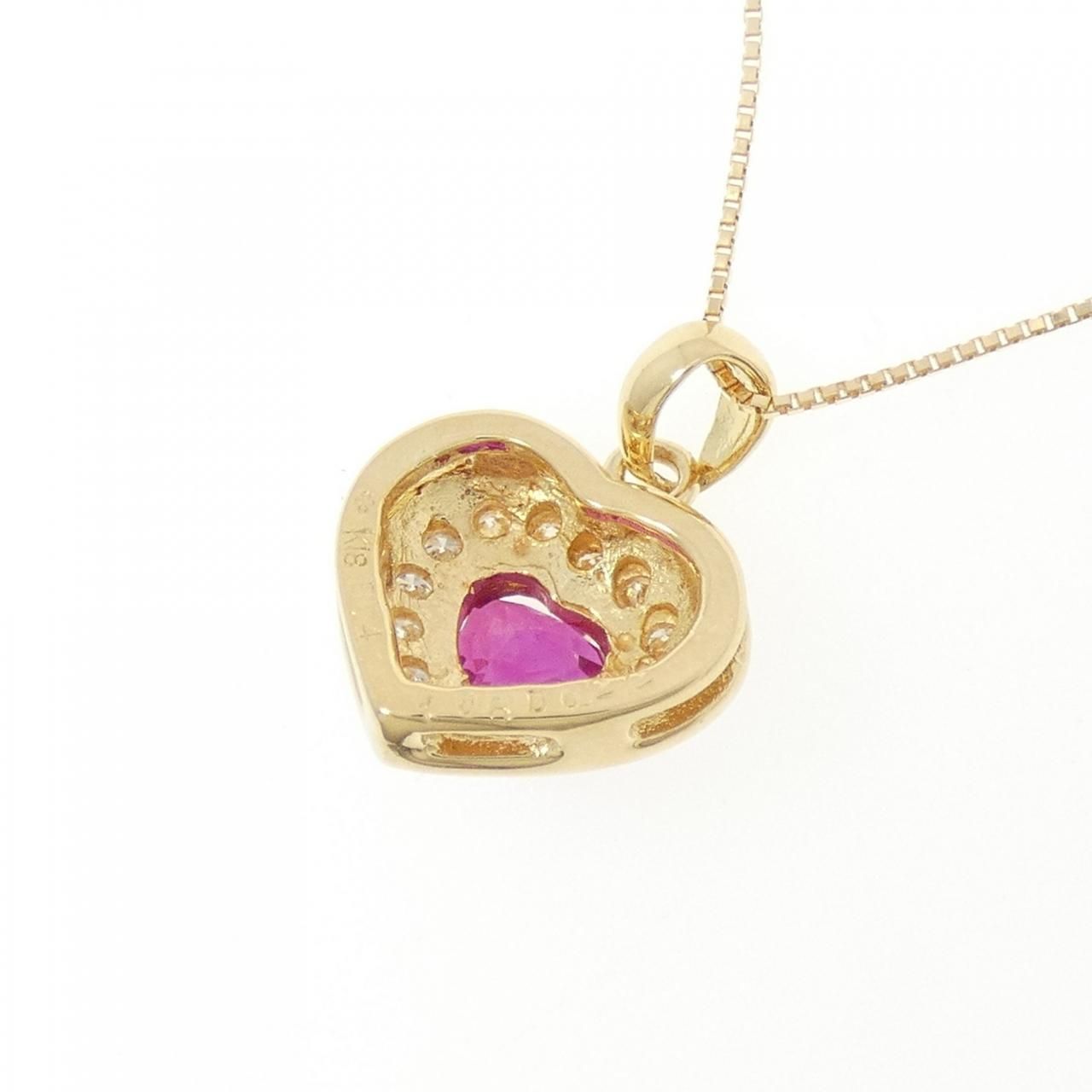 K18YG ペンダントのみ　ルビー0.05ct K18YG ハート ルビー ネックレス 1.08CT - メルカリ
