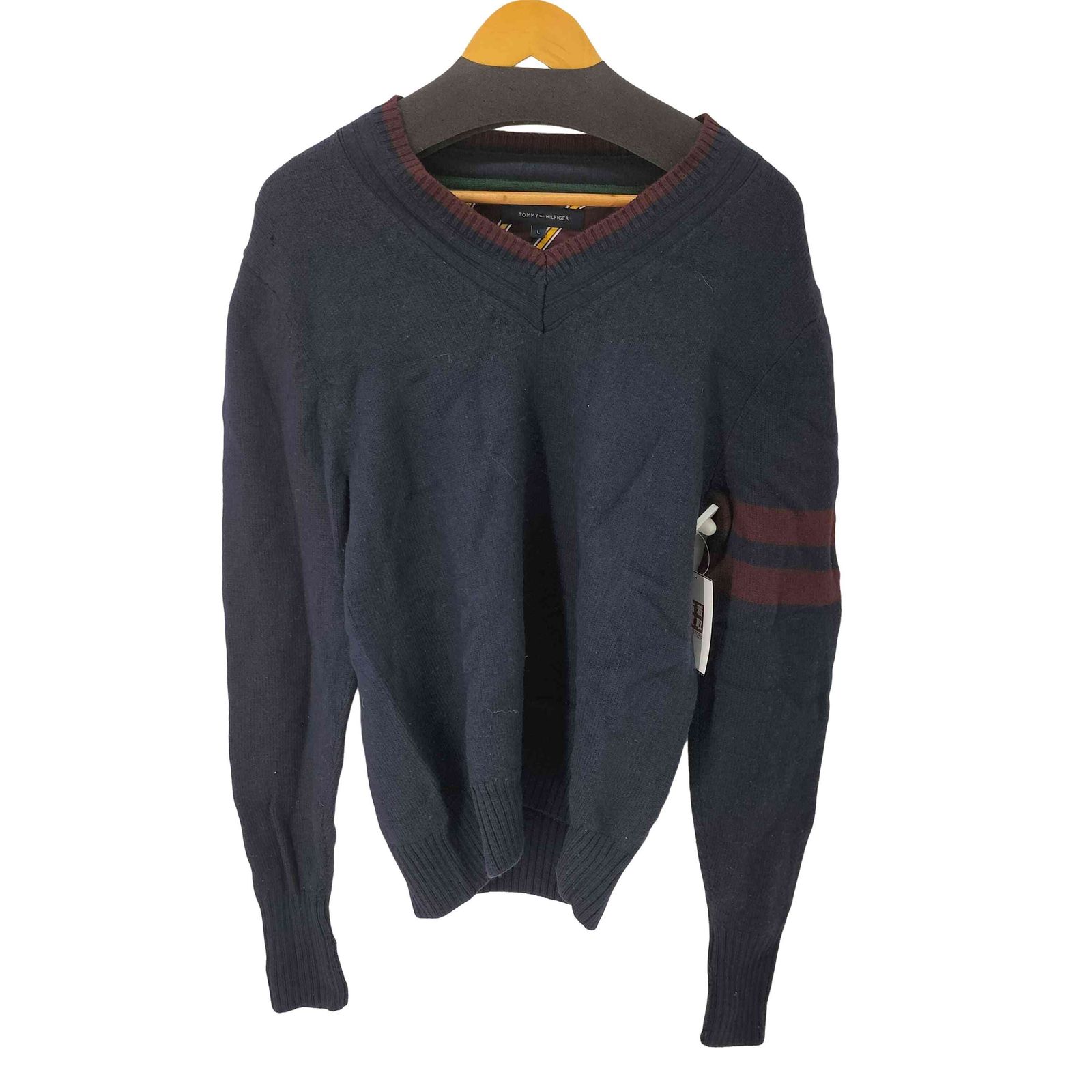 トミーヒルフィガー TOMMY HILFIGER ウール100 Vネック ニット メンズ 