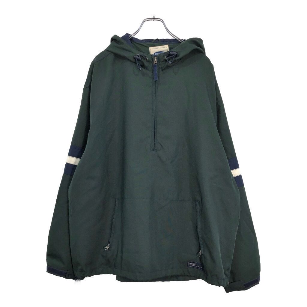 OLD NAVY オールドネイビー プルオーバー ジャケット グリーン(メンズ XXL)中古 古着 U8850 OLD NAVY オールドネイビー 90s 「ヴィンテージ古着」Y2K nylon