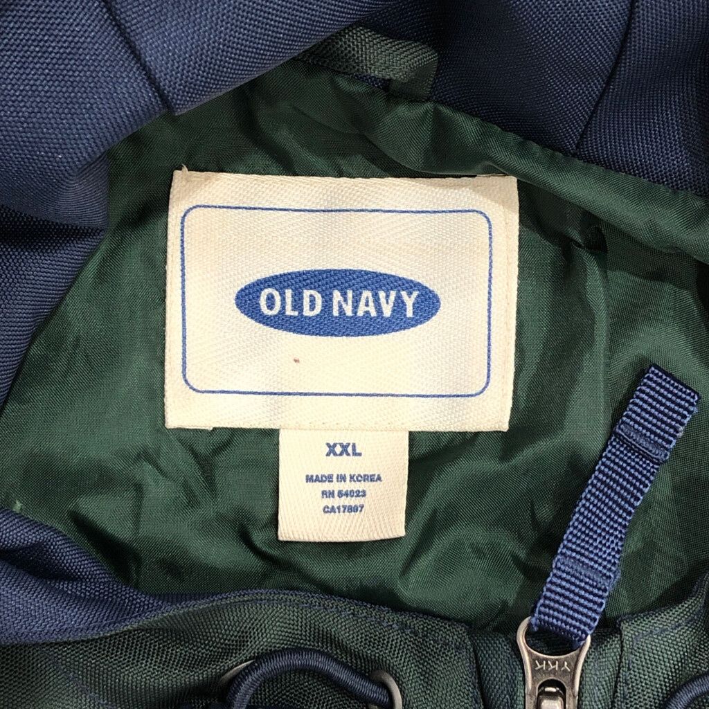 OLD NAVY オールドネイビー プルオーバー ジャケット グリーン(メンズ XXL)中古 古着 U8850 OLD NAVY オールドネイビー 90s 「ヴィンテージ古着」Y2K nylon