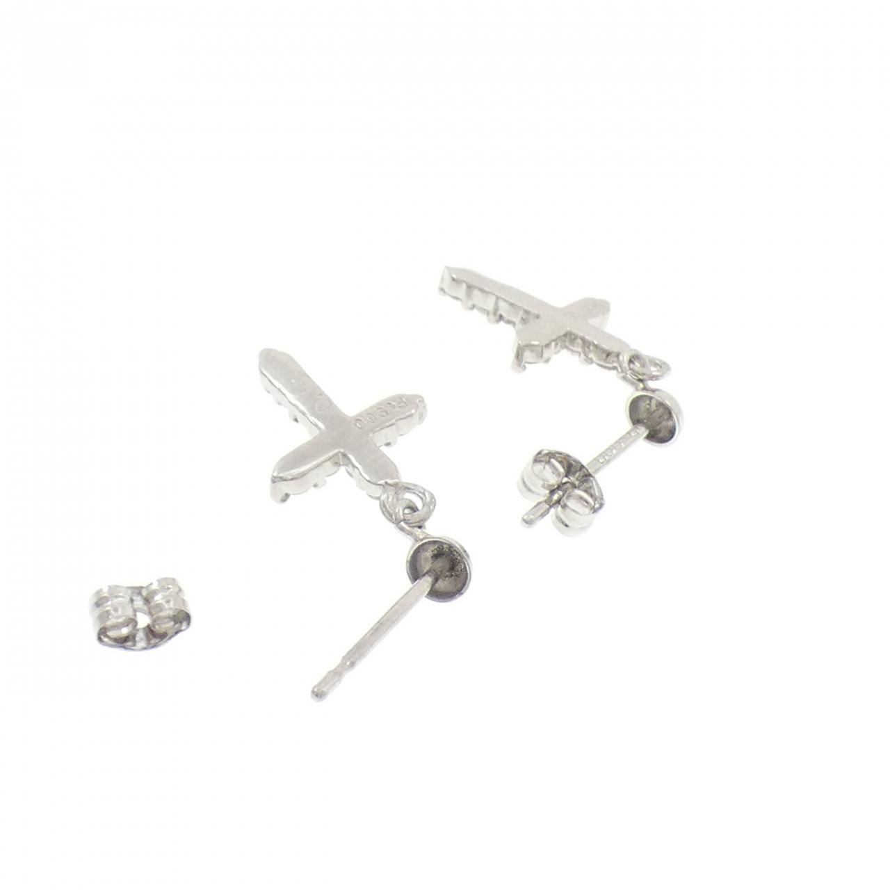 PT900 クロス ダイヤモンド ピアス 0.30CT - メルカリ