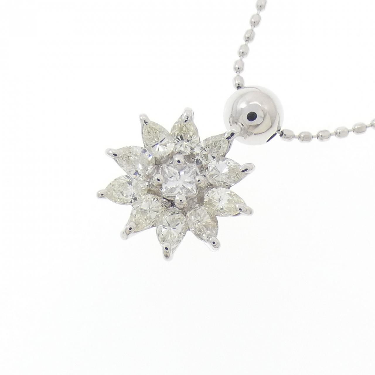 Pt900/K18WG ダイヤモンド ネックレス 0.51CT - メルカリ