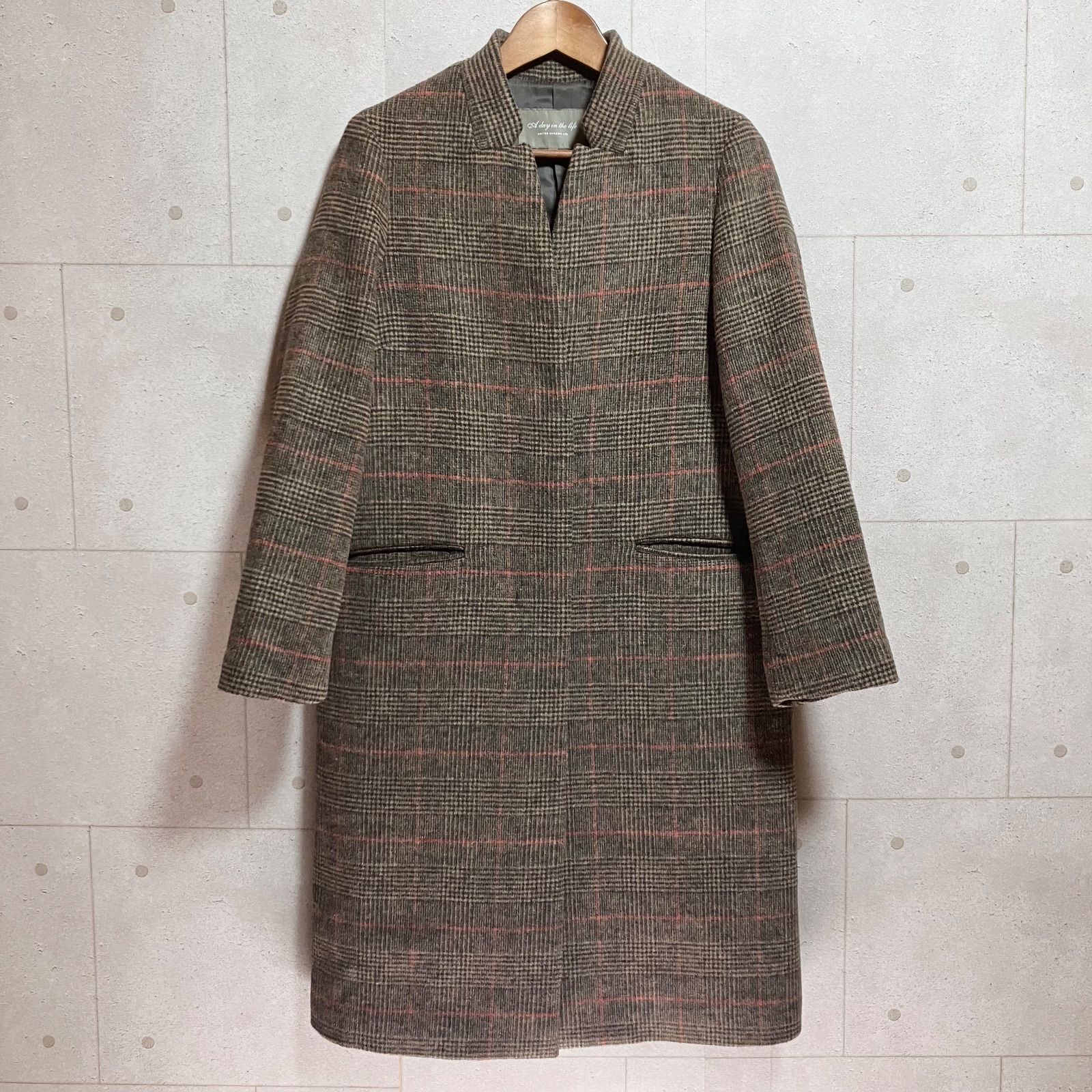 UNITED ARROWS ユナイテッドアローズ チェック ロング コート アウター