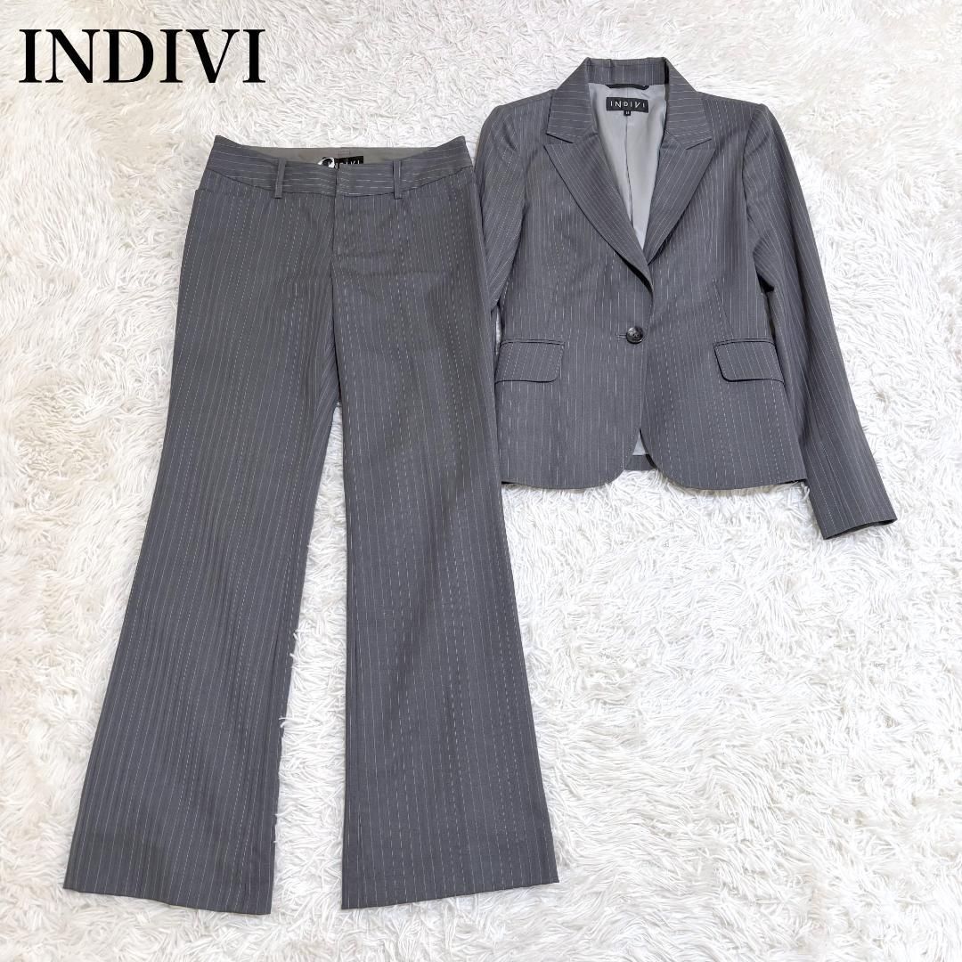 美品 INDIVI パンツスーツ セットアップ 38/36 グレー - メルカリ