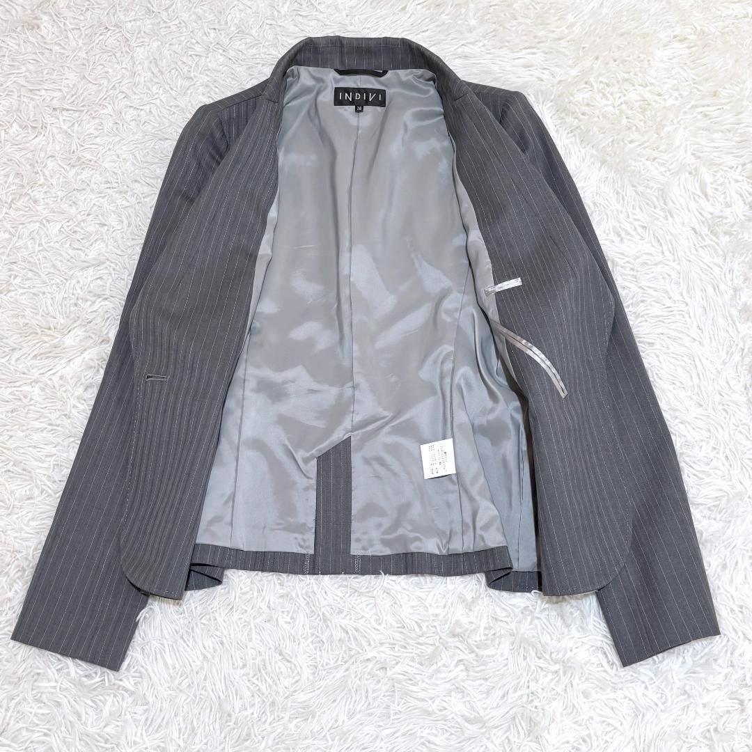 美品 INDIVI パンツスーツ セットアップ 38/36 グレー - メルカリ