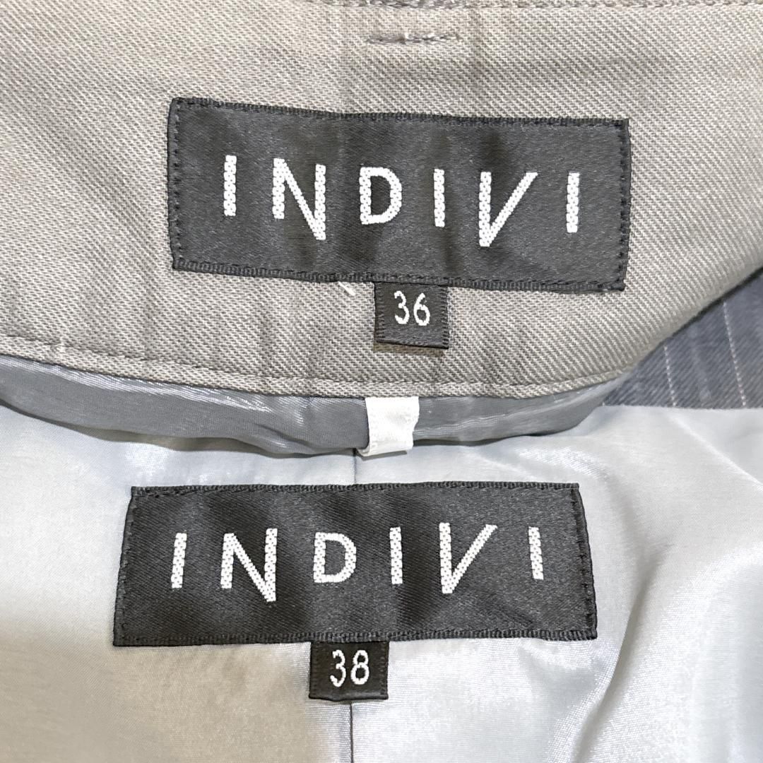 美品 INDIVI パンツスーツ セットアップ 38/36 グレー - メルカリ