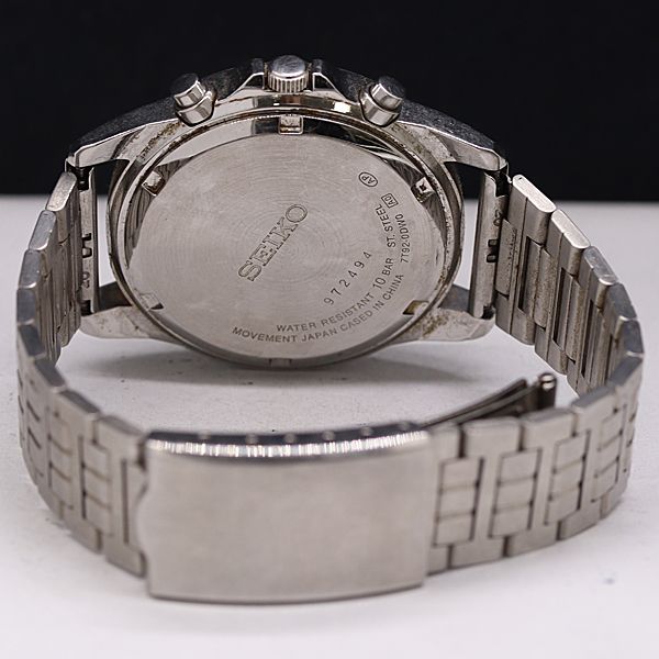 稼働 セイコー クロノグラフ 7T92-0DW0 QZ レッド文字盤 メンズ腕時計