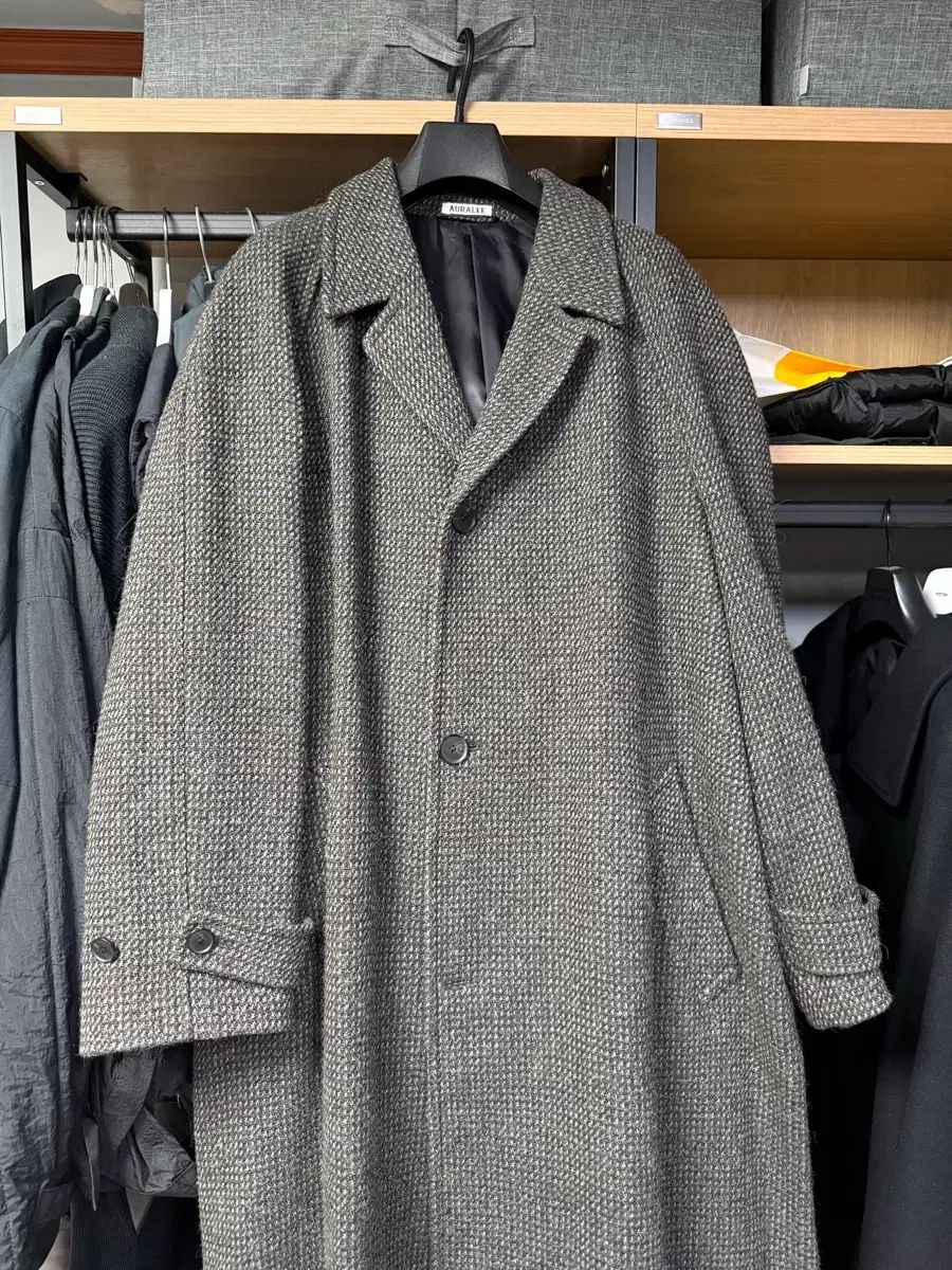 AURALEE 25fw アルパカ ウール シルク ツイード スーティング コート