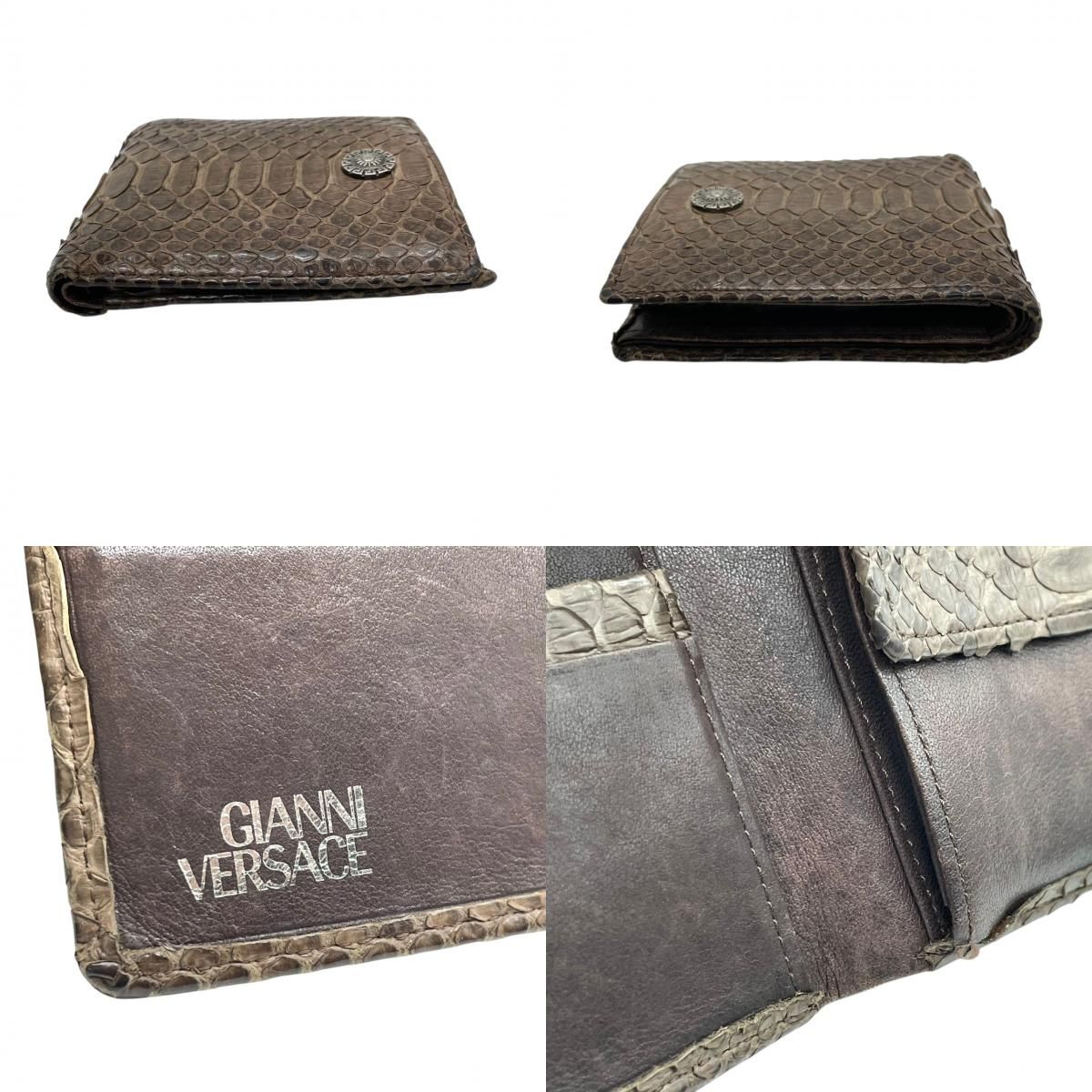 GIANNI VERSACE ジャンニヴェルサーチ ヴェルサーチ 二つ折り財布 ジャンニ □新品□未使用□ ウォレット ブラック メデューサ レザー - エナメル 二つ折り がま口 VERSACEヴィンテージ