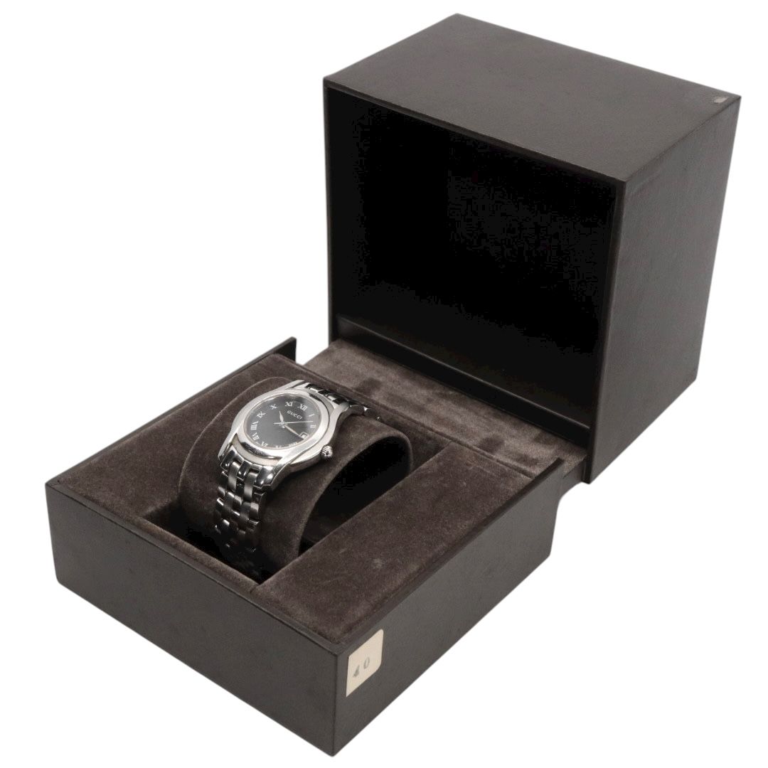 GUCCI グッチ 5500L レディース腕時計 ブラック文字盤 ローマン