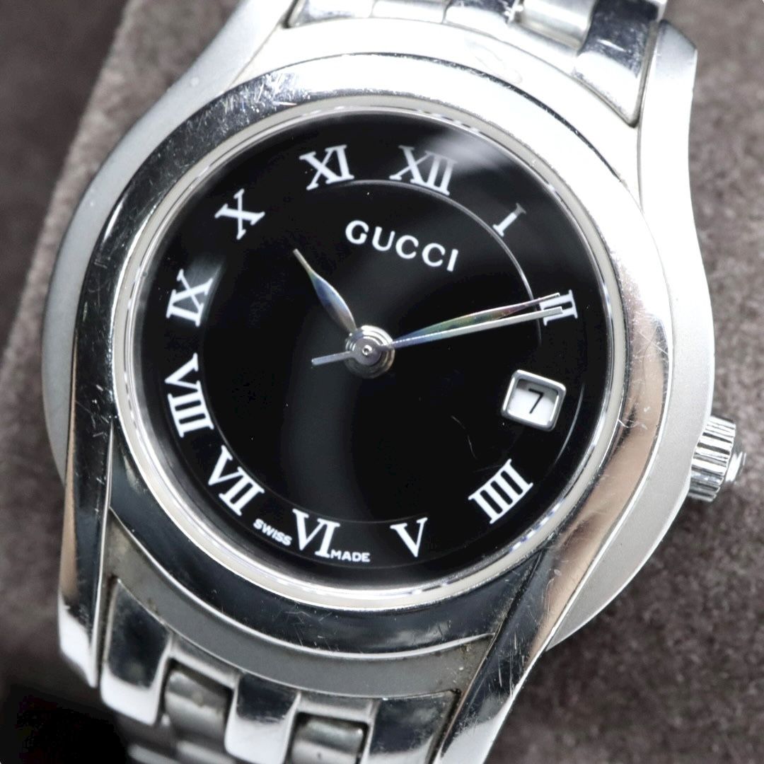 GUCCI グッチ 5500L レディース腕時計 ブラック文字盤 ローマン