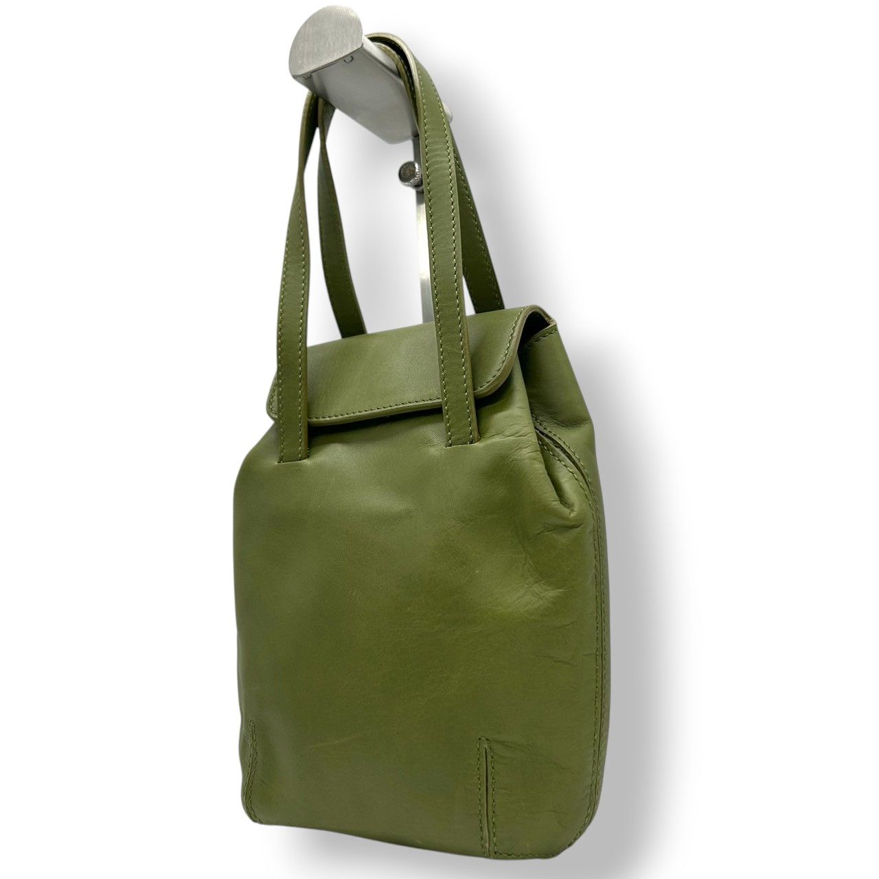 ハンドメイド 手刺繍 ブラウン 椿 花柄 4つ割れ 手編みレース縁取り