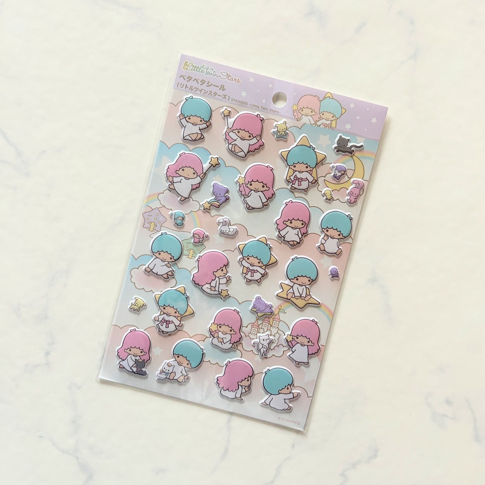新品 サンリオ ペタペタシール リトルツインスターズ キキララ 立体
