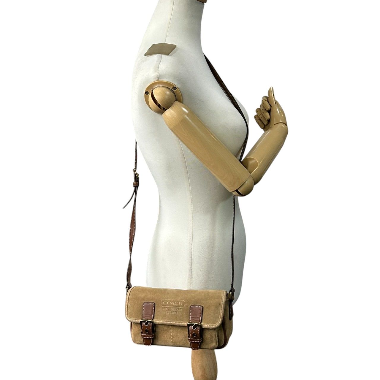 美品 コーチ COACH 9358 スウェード レザー ショルダーバッグ