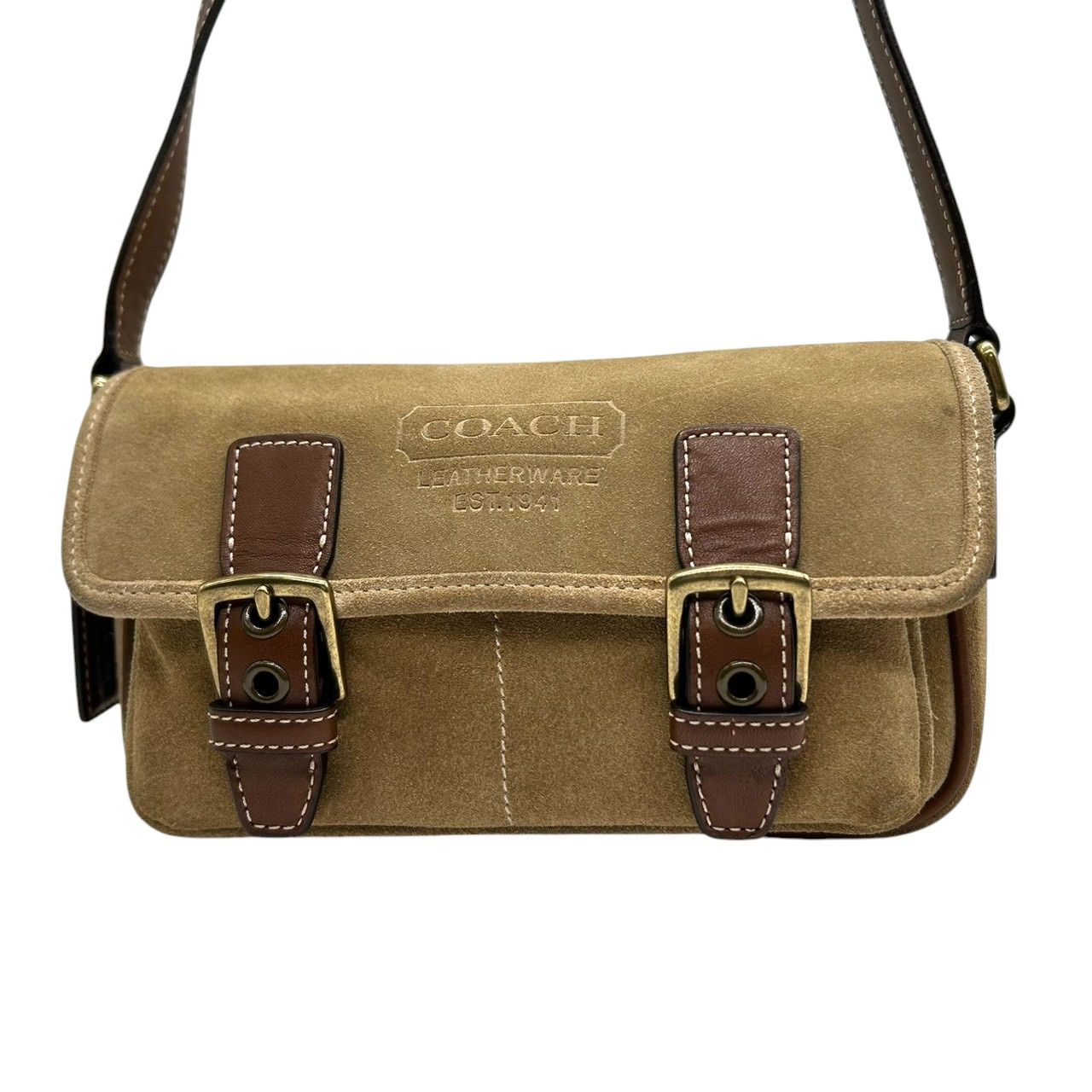 美品　COACH ベージュスエード ハンドバッグ　ショルダーバッグ COACH（コーチ） ショルダーバッグ - ベージュ レディース : ZOZOTOWN