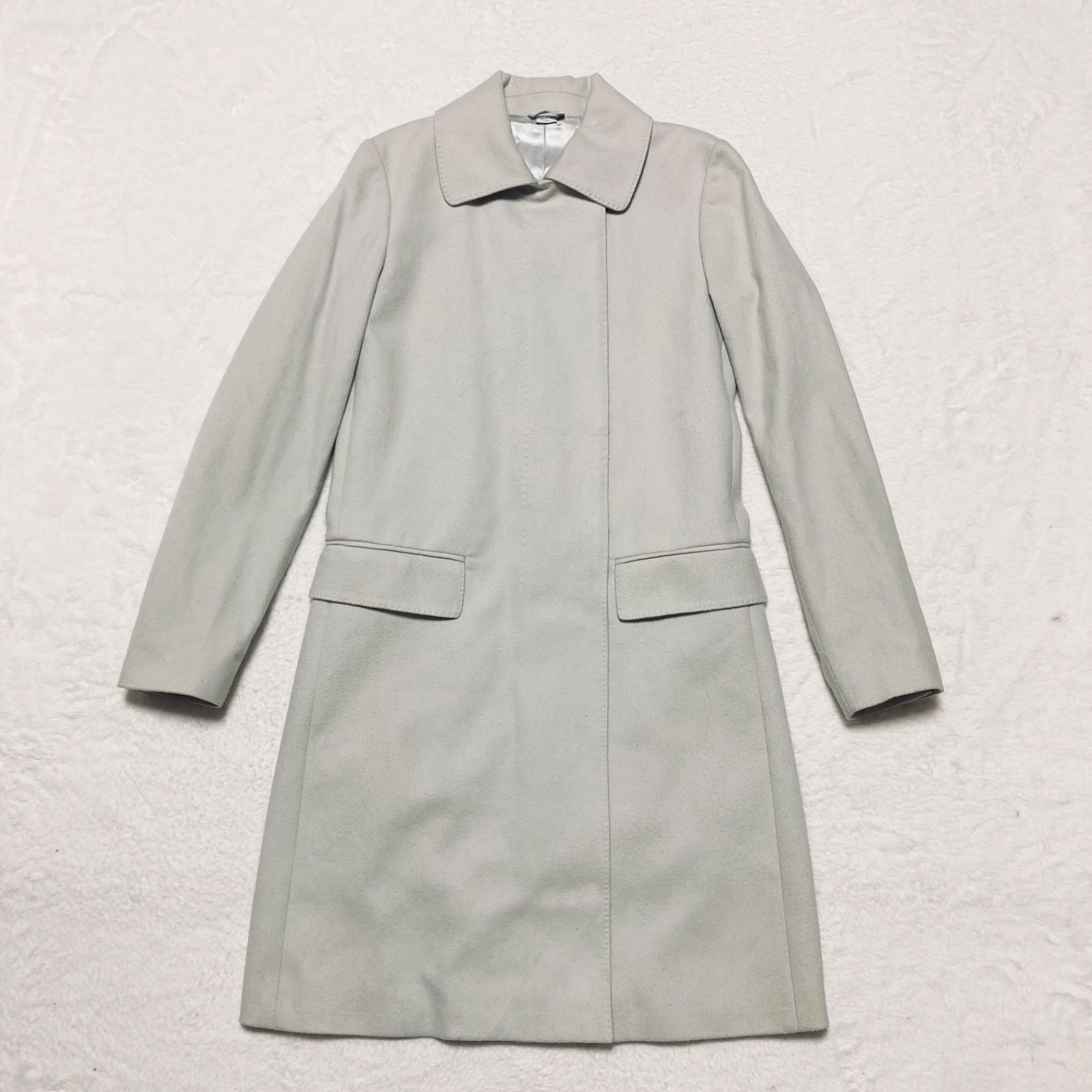 希望 90s ヘルムートラング ウールコート 比翼 38 HELMUT LANG ヘルムートラング ステンカラーコート ロングコート