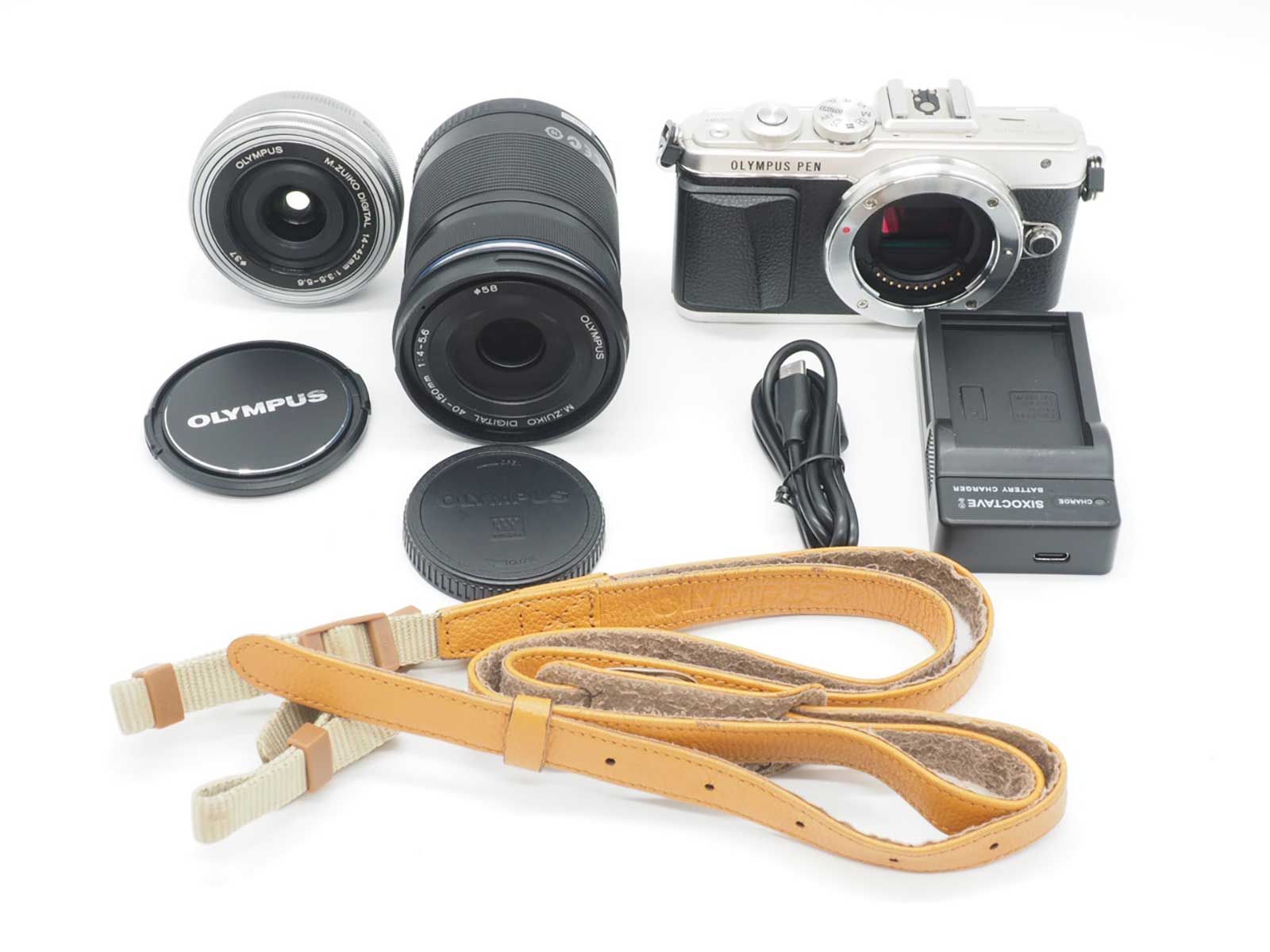 オリンパス Olympus Pen Lite E-PL7 16.0MP Double Lens Kit Silver